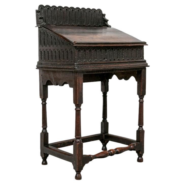 Circa Late 17th Century Carved Oak Lectern in Original Condition For Sale