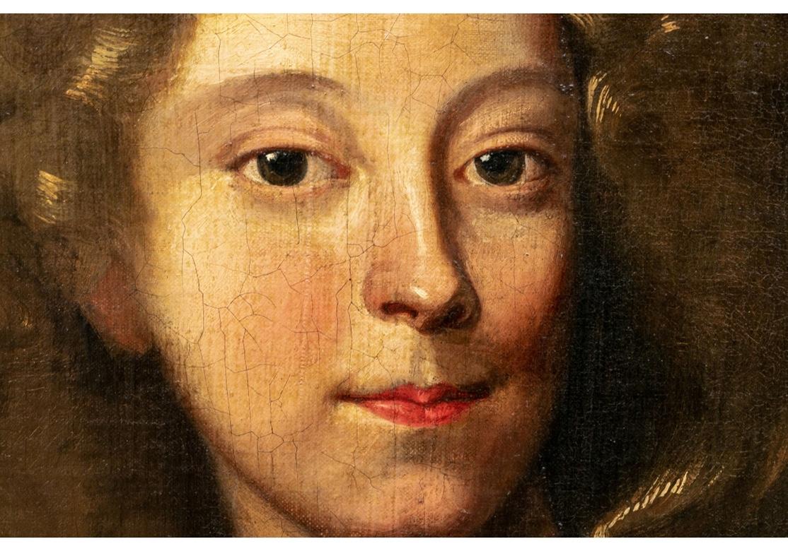 Gilt Ca. Late 17th-Early 18th C. Oil on Canvas in the Manner of Peter Lely, Portrait