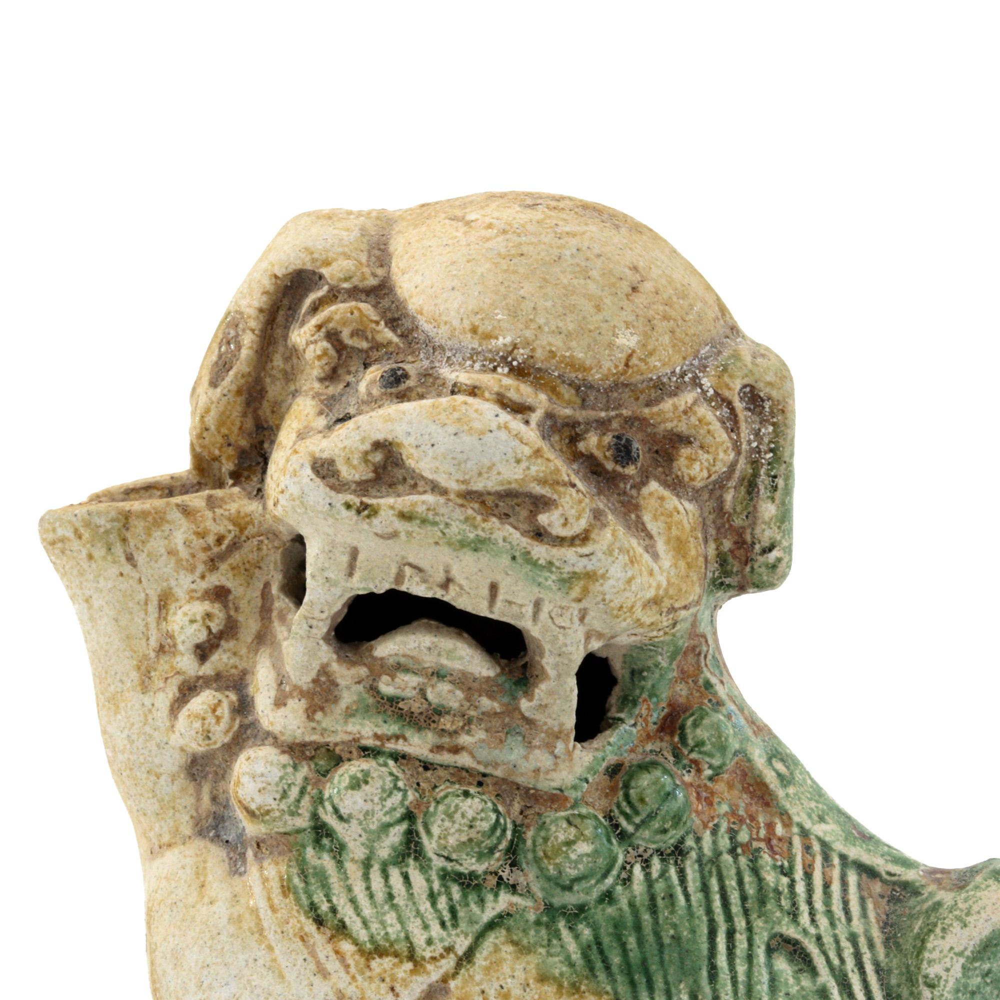 Ca Mau Shipwreck Chinese Pottery Fo Dog Joss Stick Holder, circa 1725 In Good Condition In Bishop's Stortford, Hertfordshire