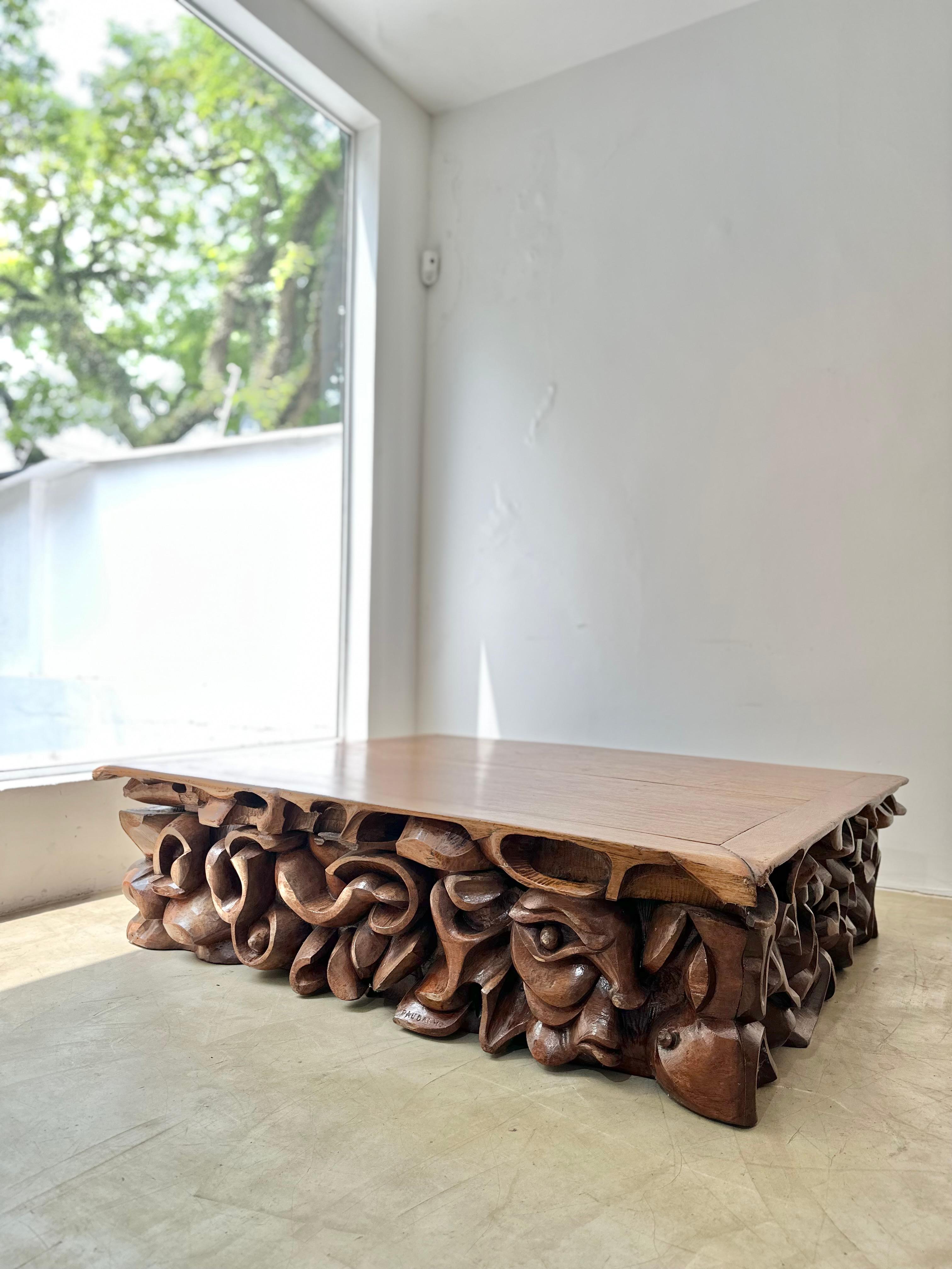 C.A Paudalho. Artisan Center Table in Wood For Sale 4
