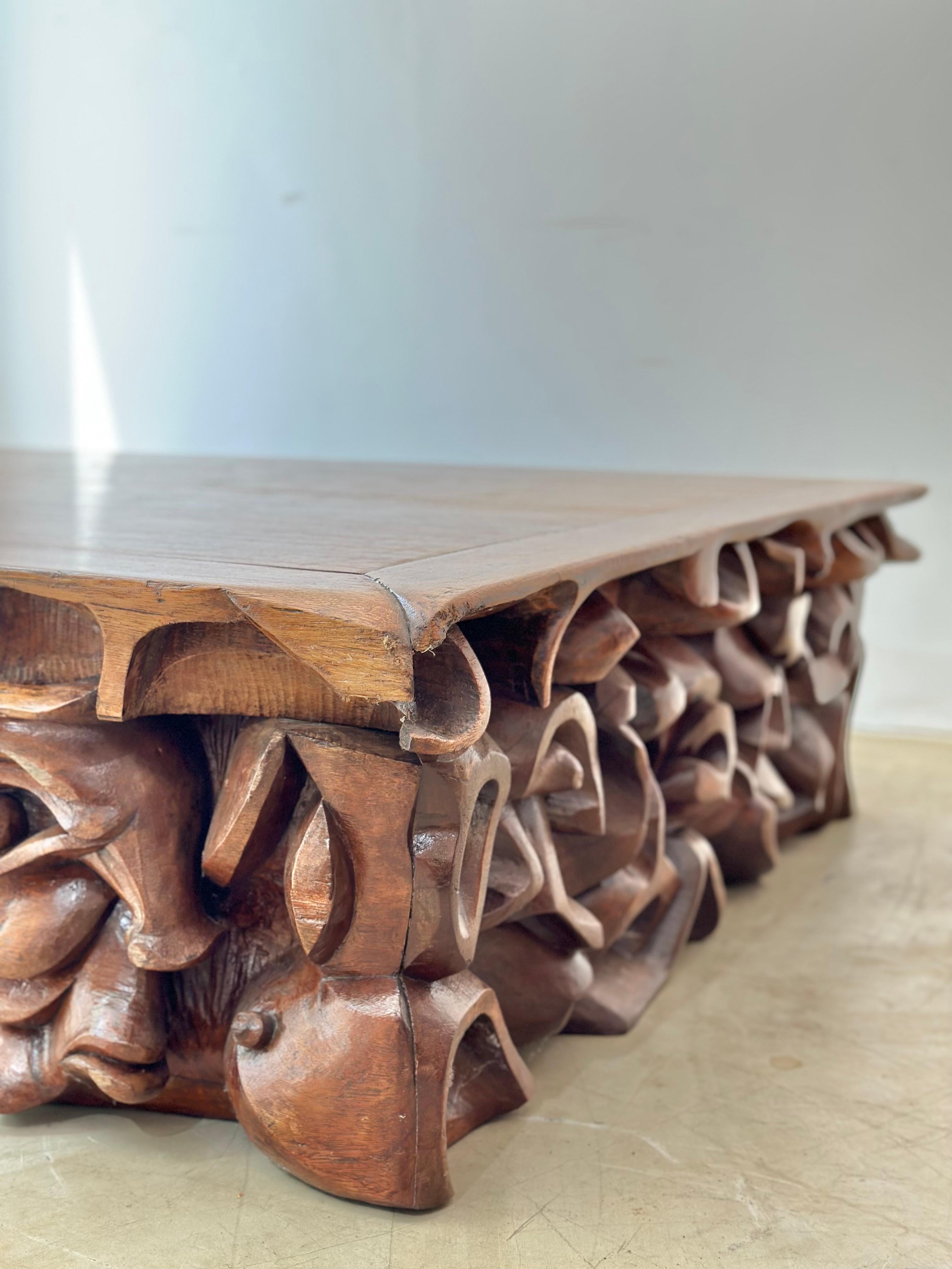 C.A Paudalho. Artisan Center Table in Wood For Sale 6