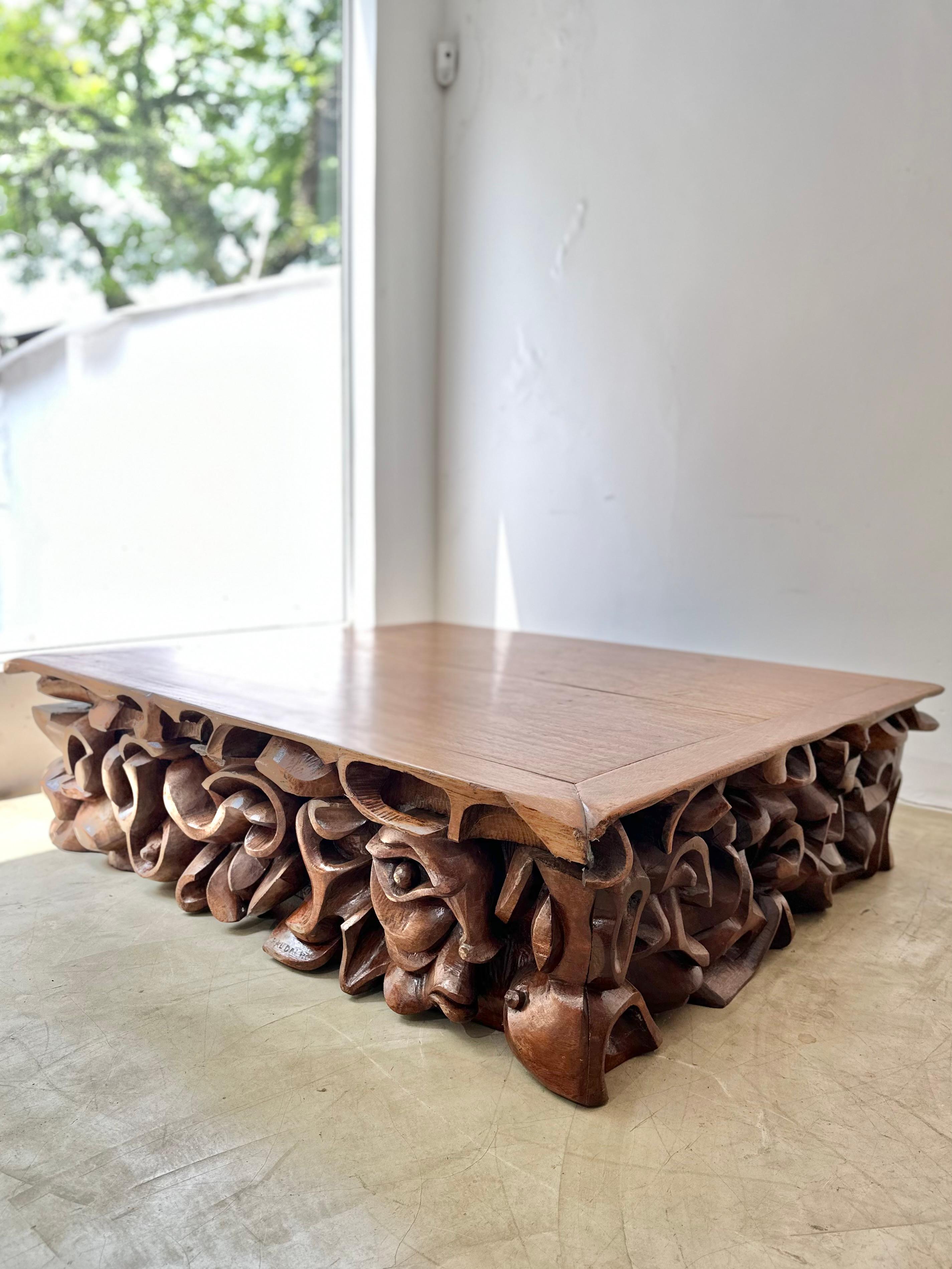 C.A Paudalho. Artisan Center Table in Wood For Sale 7