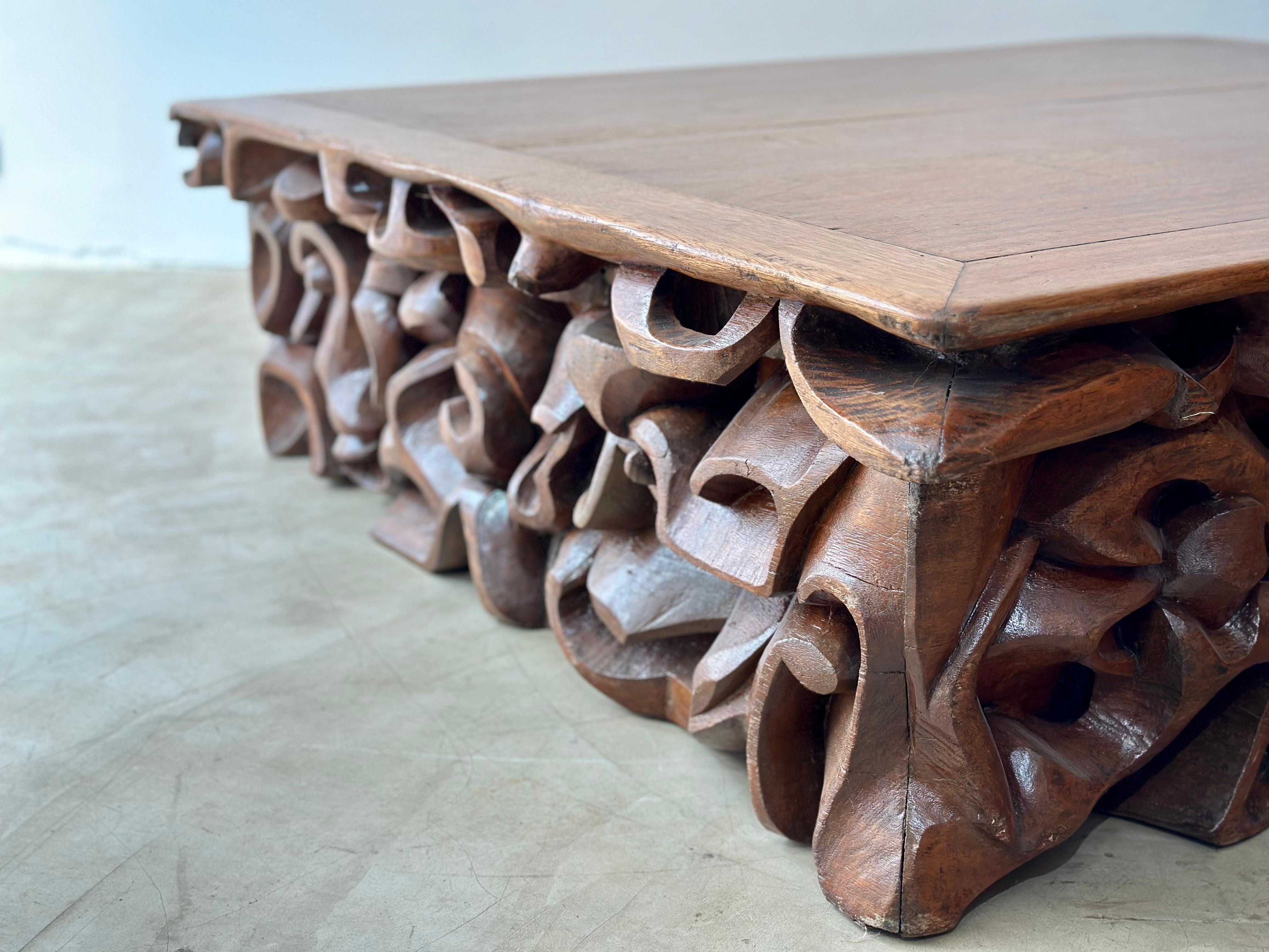 C.A Paudalho. Artisan Center Table in Wood For Sale 2