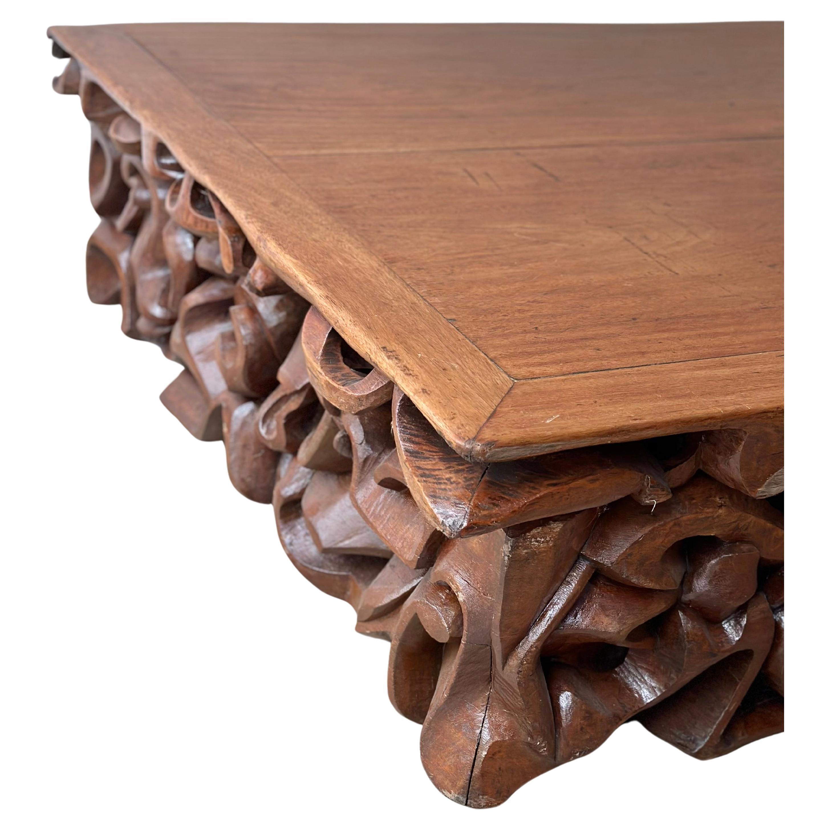 C.A Paudalho. Artisan Center Table in Wood For Sale