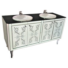 "CA' PESARO" Murano Glass Wash Cabinet by Fratelli Tosi Hand Crafted