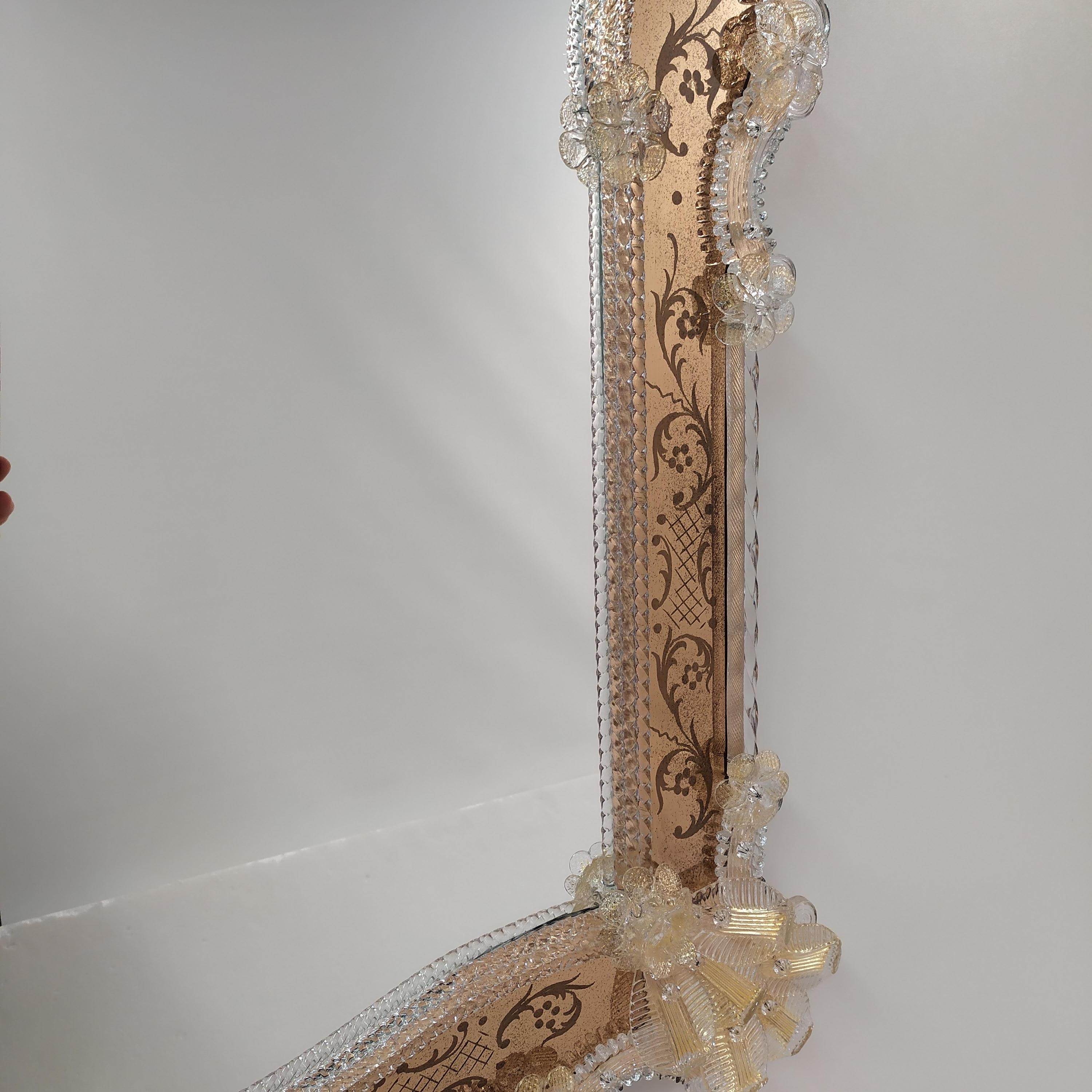 Autre Miroir vénitien « Ca' Vendramin » en verre de Murano par Fratelli Tosi Murano en vente