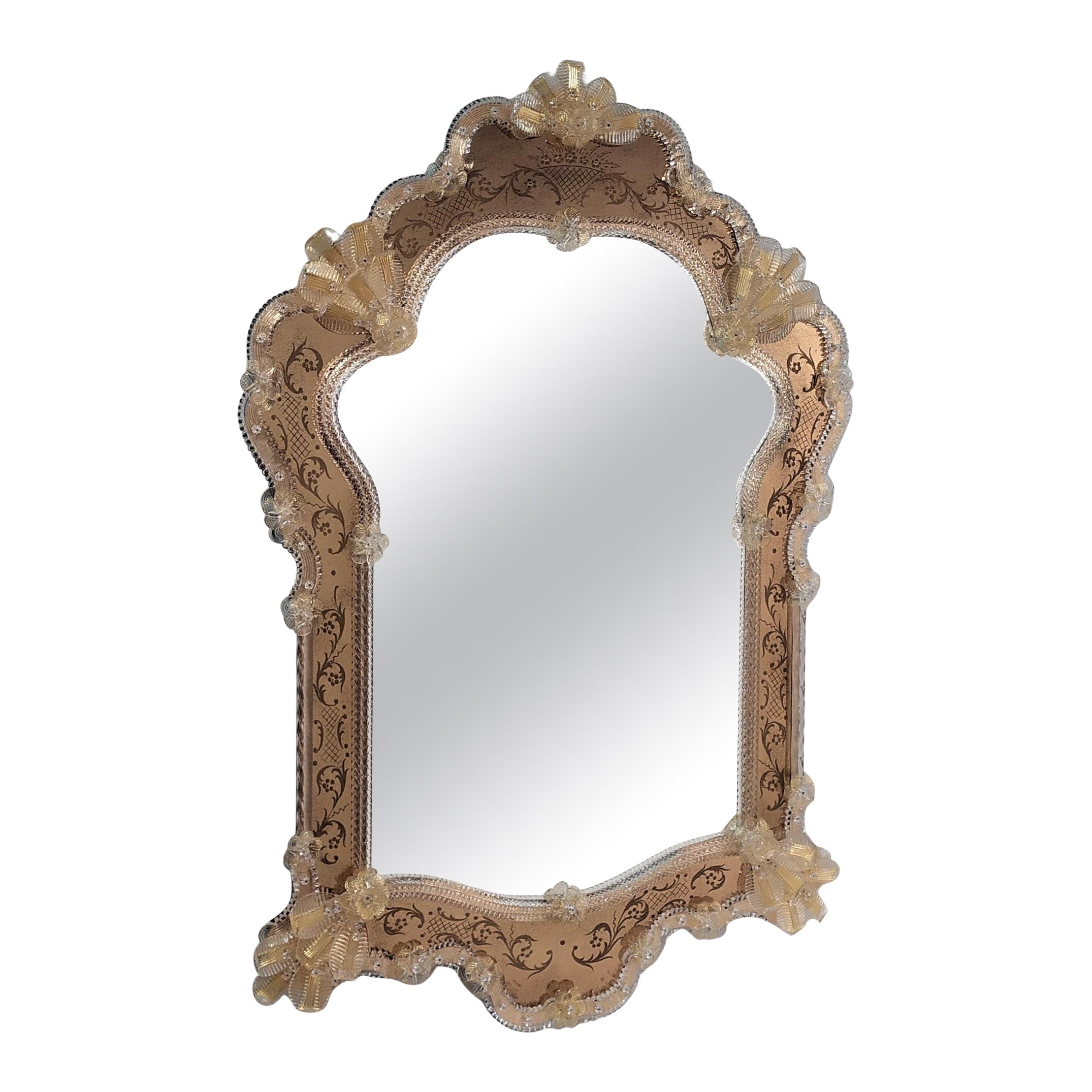 Verre d'art Miroir vénitien « Ca' Vendramin » en verre de Murano par Fratelli Tosi Murano en vente