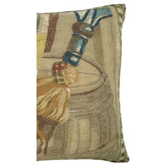 Ca.1700 Antique Brussels Tapestry Pillow 19'' X 14''