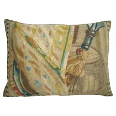 Ca.1700 Antique Brussels Tapestry Pillow 19'' X 14''