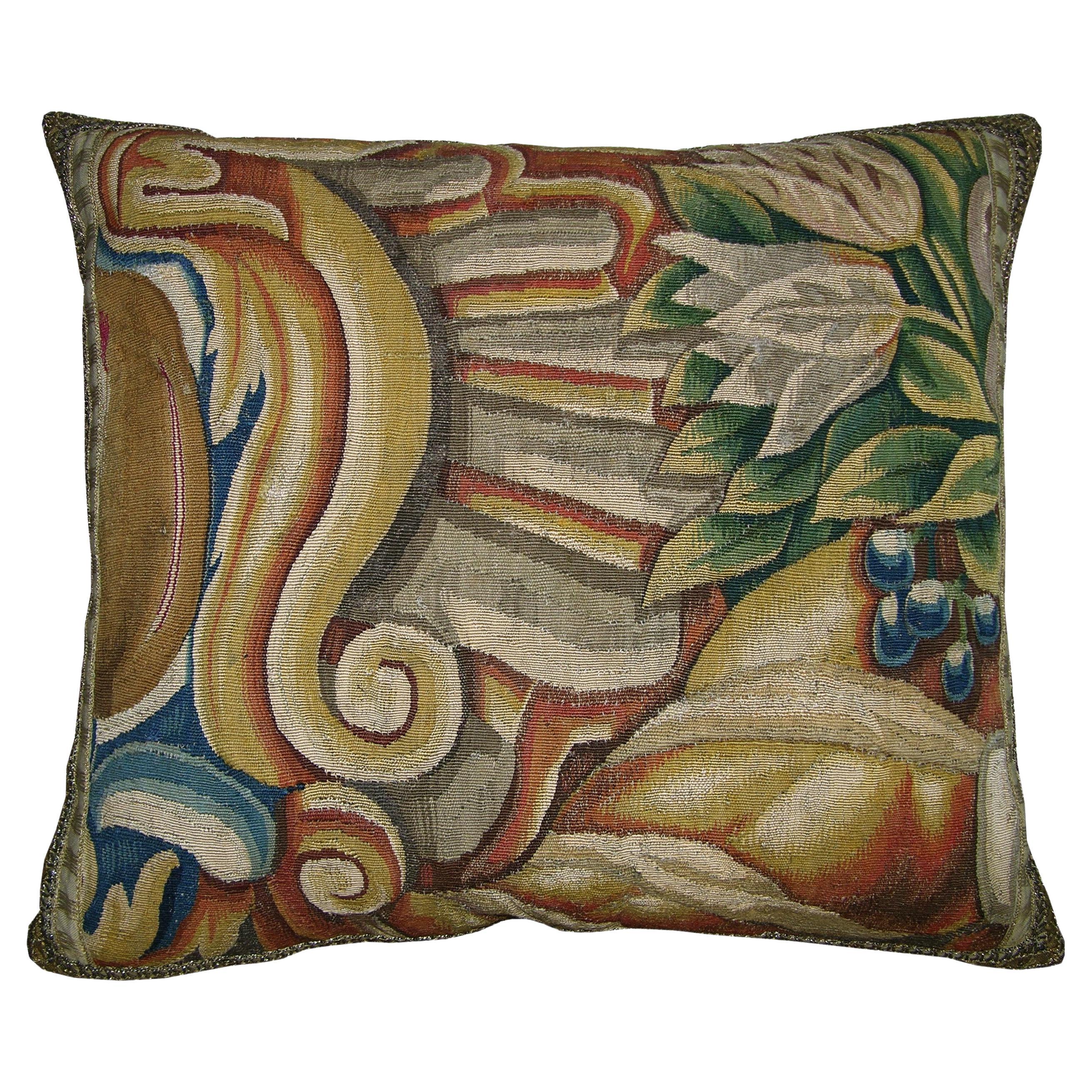 Ca.1700 Antique Brussels Tapestry Pillow