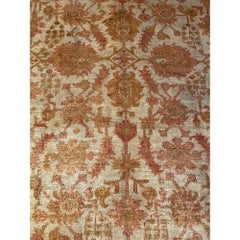 Ca.1880 Antique Turkish Oushak Floral Design Rug 8' X 8'4''