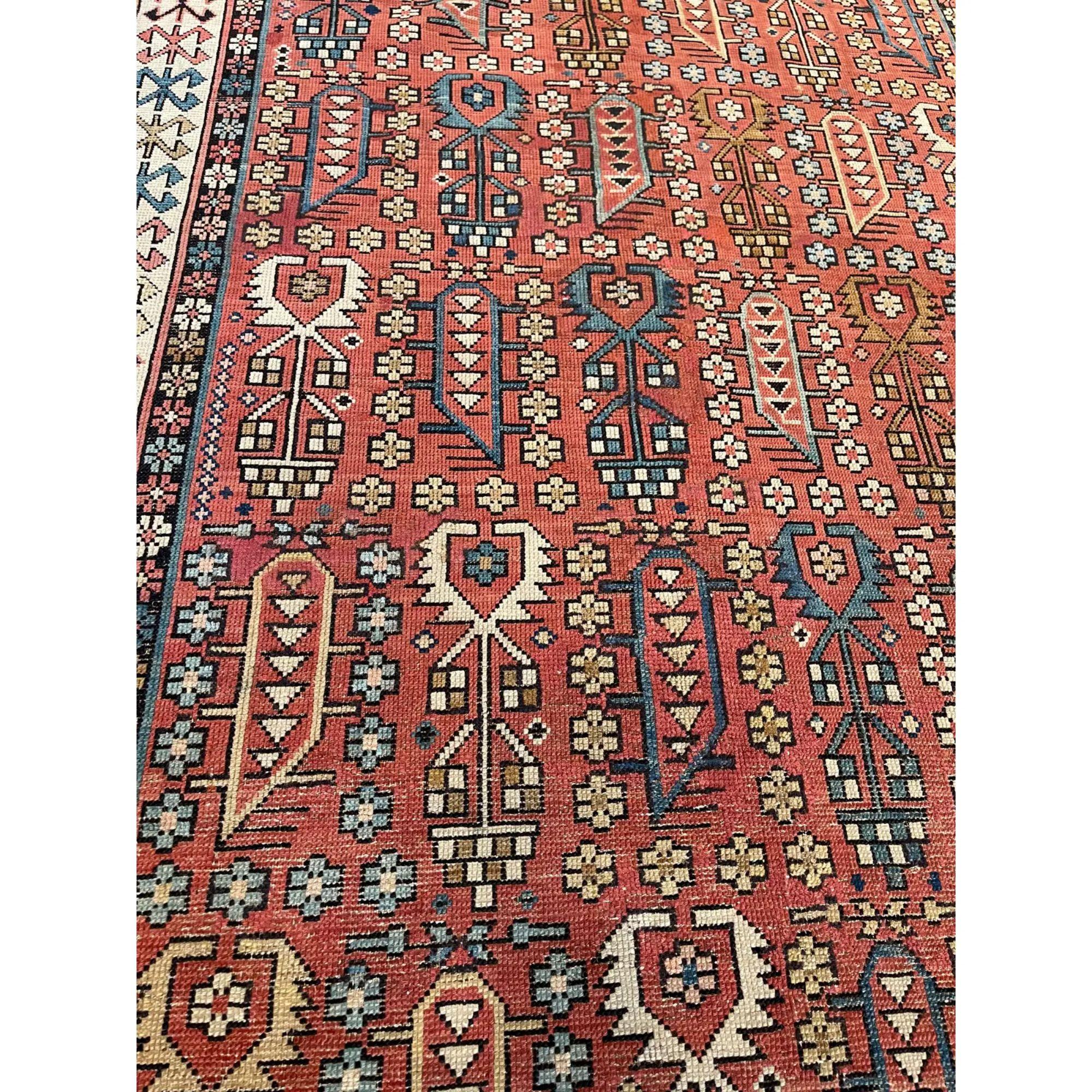 Charming Rare and Collectible Antique Caucasian Baku Khila Rug, Country of Origin: Caucasus, Circa Date: 1800’s – This gorgeous antique rug is an exceptional antique find and a prime example of Caucasian Baku rugs. The rare and magnificent antique