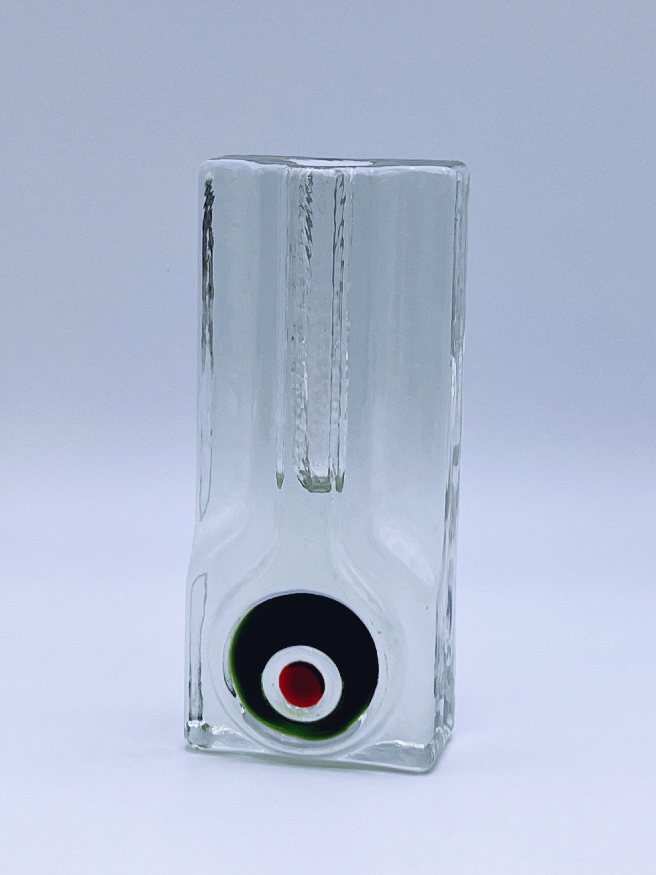 ca. 1960/70 Vintage Mid-century Modern design crystal glass / art glass vase / candlestick / candleholder from Walther Glass, Germany. 