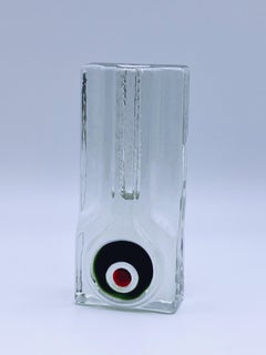 ca.1960/70s German Walther Solifleur Crystal Glass Bullseye Vase