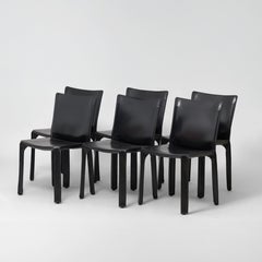 Cab 412 black, dining chair by Mario Bellini, set of 6
