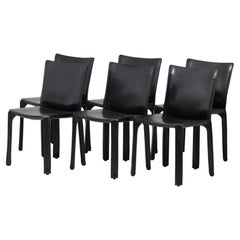 Cab 412 black, dining chair by Mario Bellini, set of 6