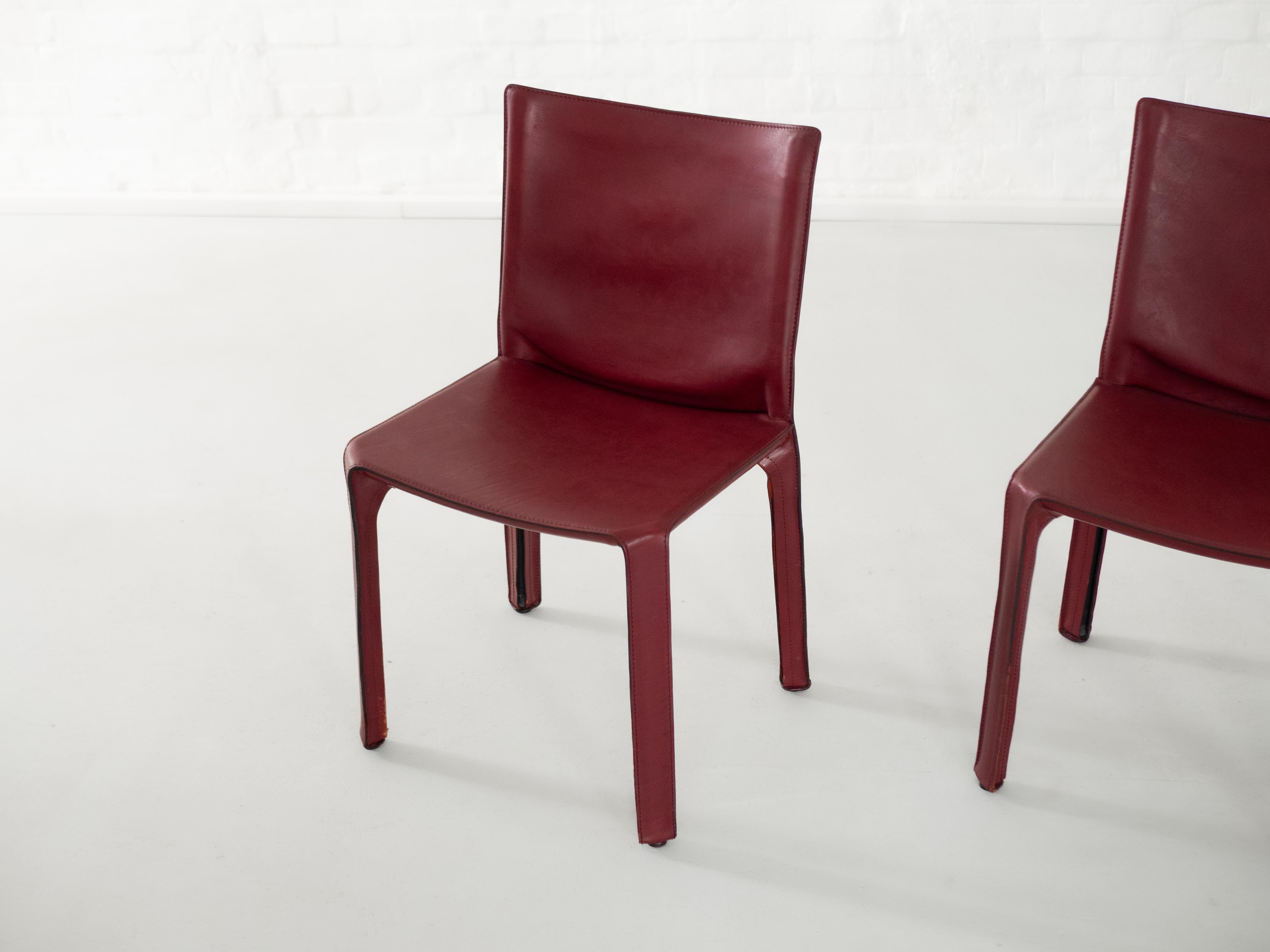 Cab 412 von Mario Bellini für Cassina, 1977 (Leder) im Angebot