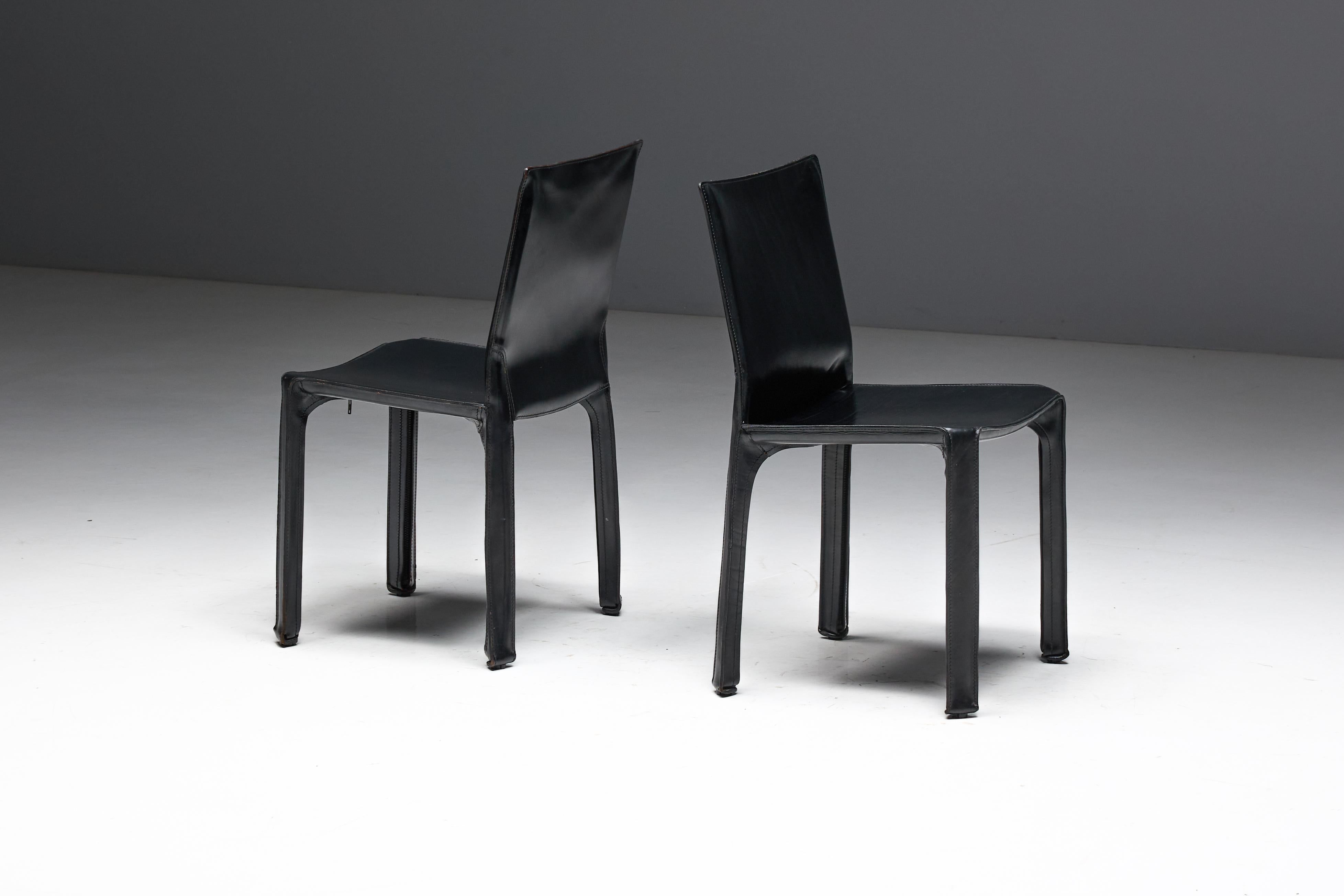 CAB 412 Stühle von Mario Bellini für Cassina, Italien, 1970er Jahre im Angebot 3