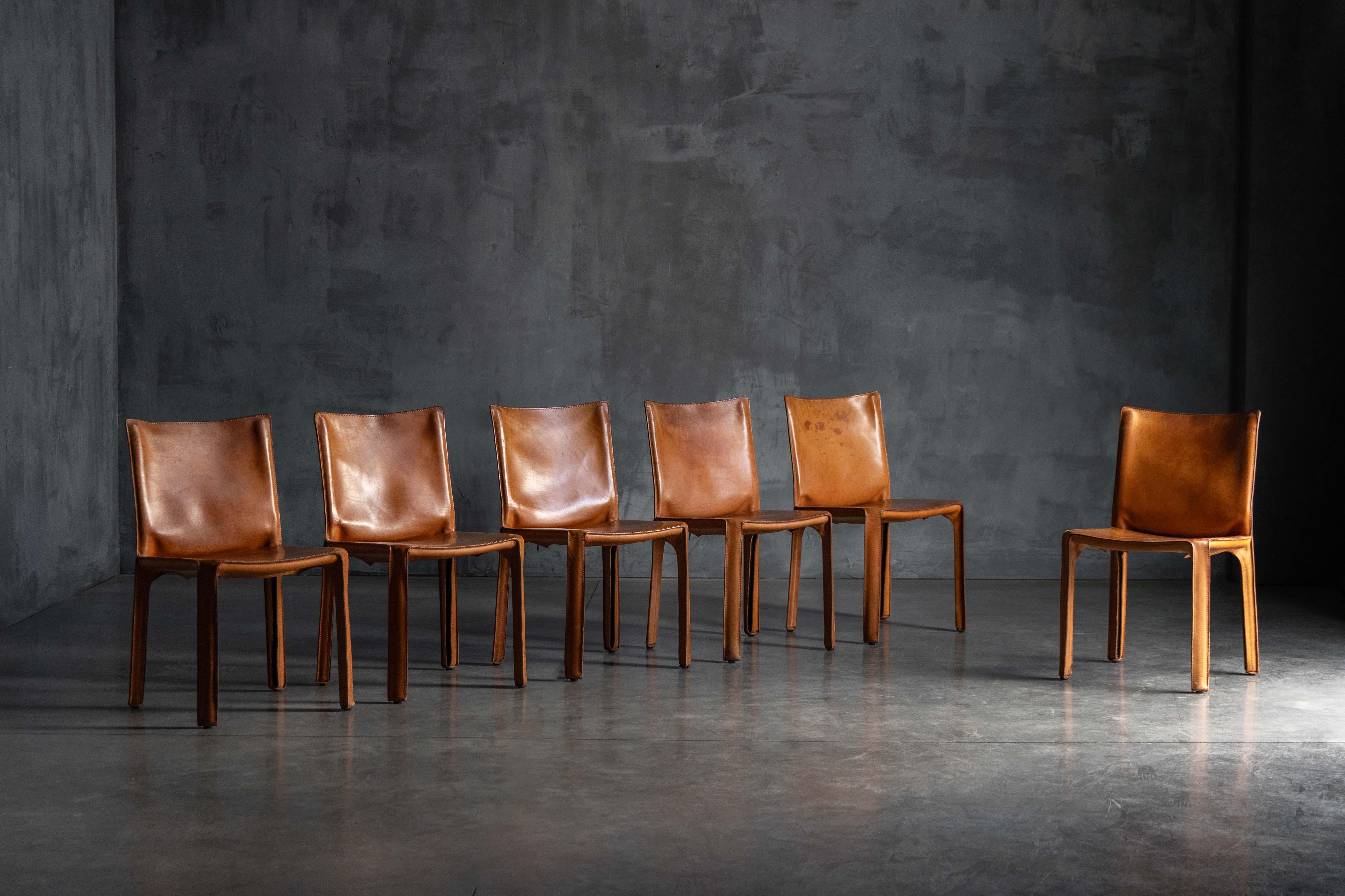 CAB 412 Stühle von Mario Bellini für Cassina, Italien, 1970er Jahre im Zustand „Gut“ im Angebot in Antwerp, BE