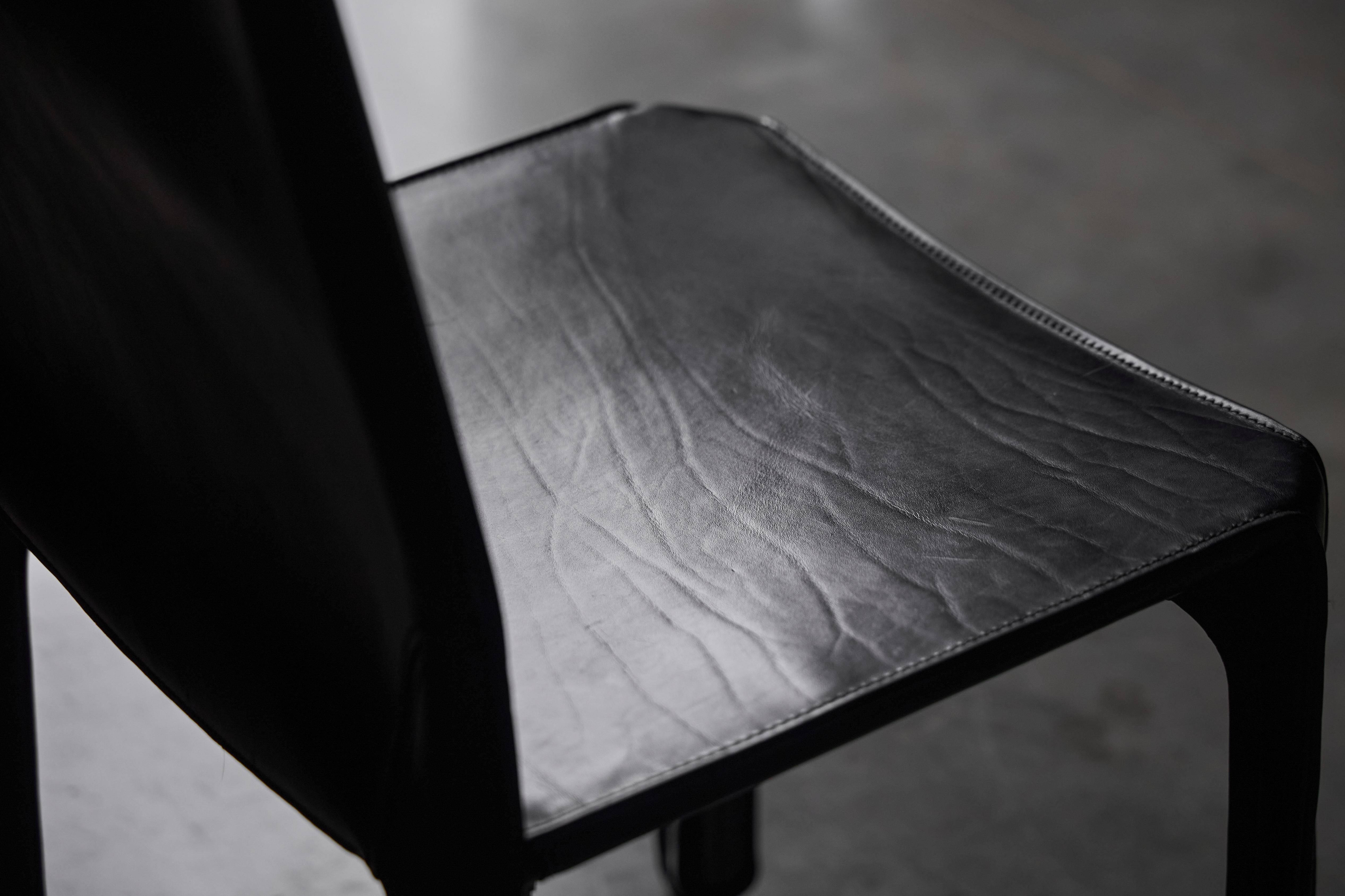 CAB 412 Stühle von Mario Bellini für Cassina, Italien, 1970er Jahre im Zustand „Gut“ im Angebot in Antwerp, BE