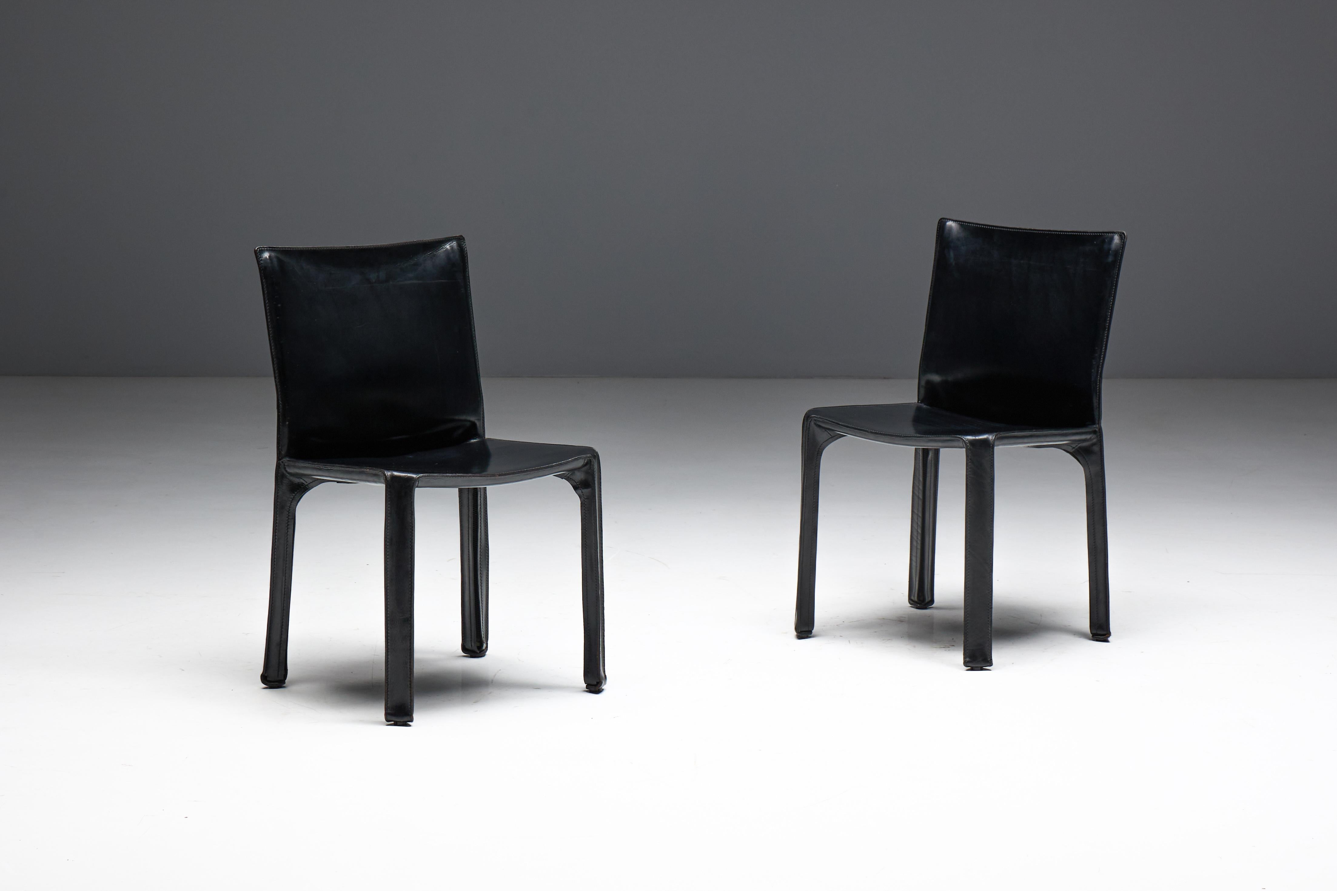 CAB 412 Stühle von Mario Bellini für Cassina, Italien, 1970er Jahre im Angebot 2