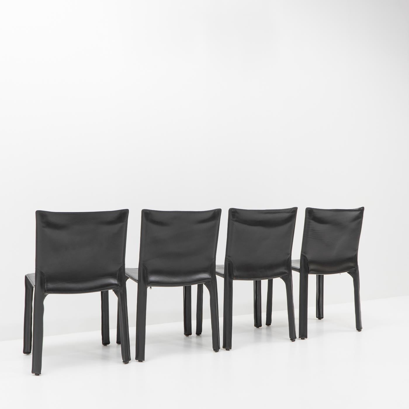 Cab 412 Chairs by Mario Bellini for Cassina, Set of 4 3