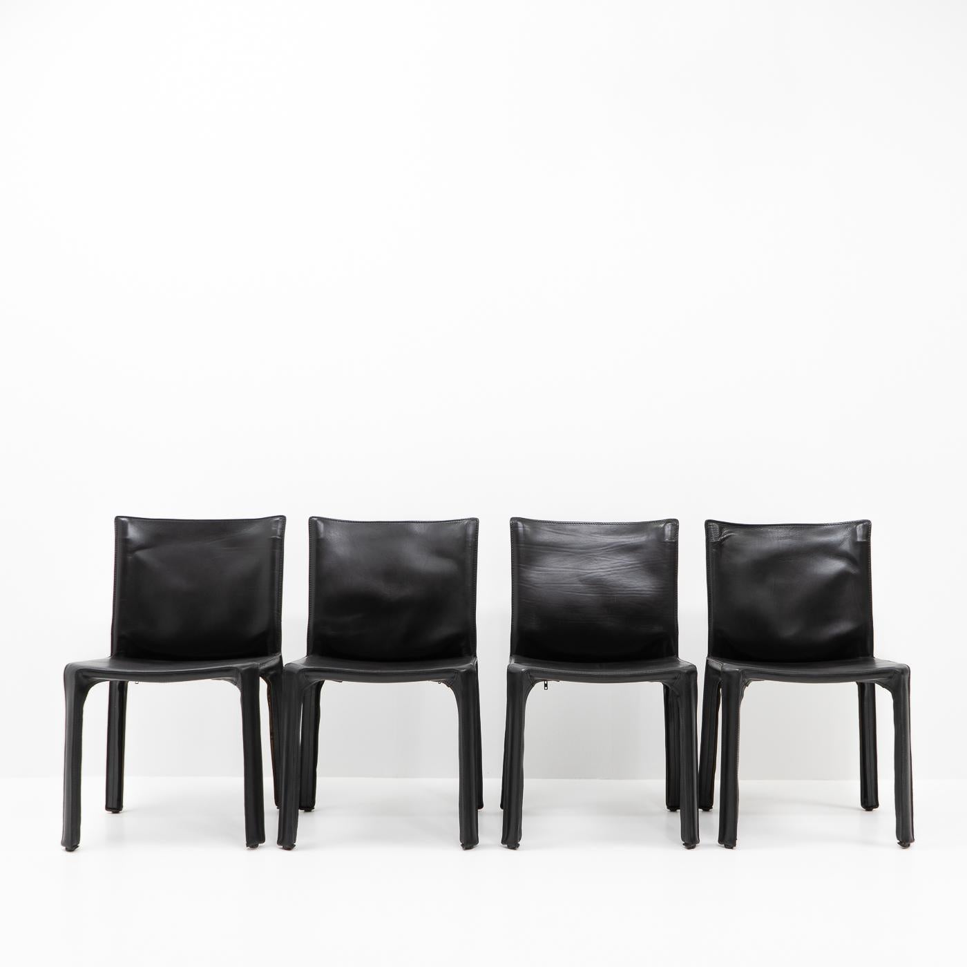 Cab 412 Chairs by Mario Bellini for Cassina, Set of 4 4