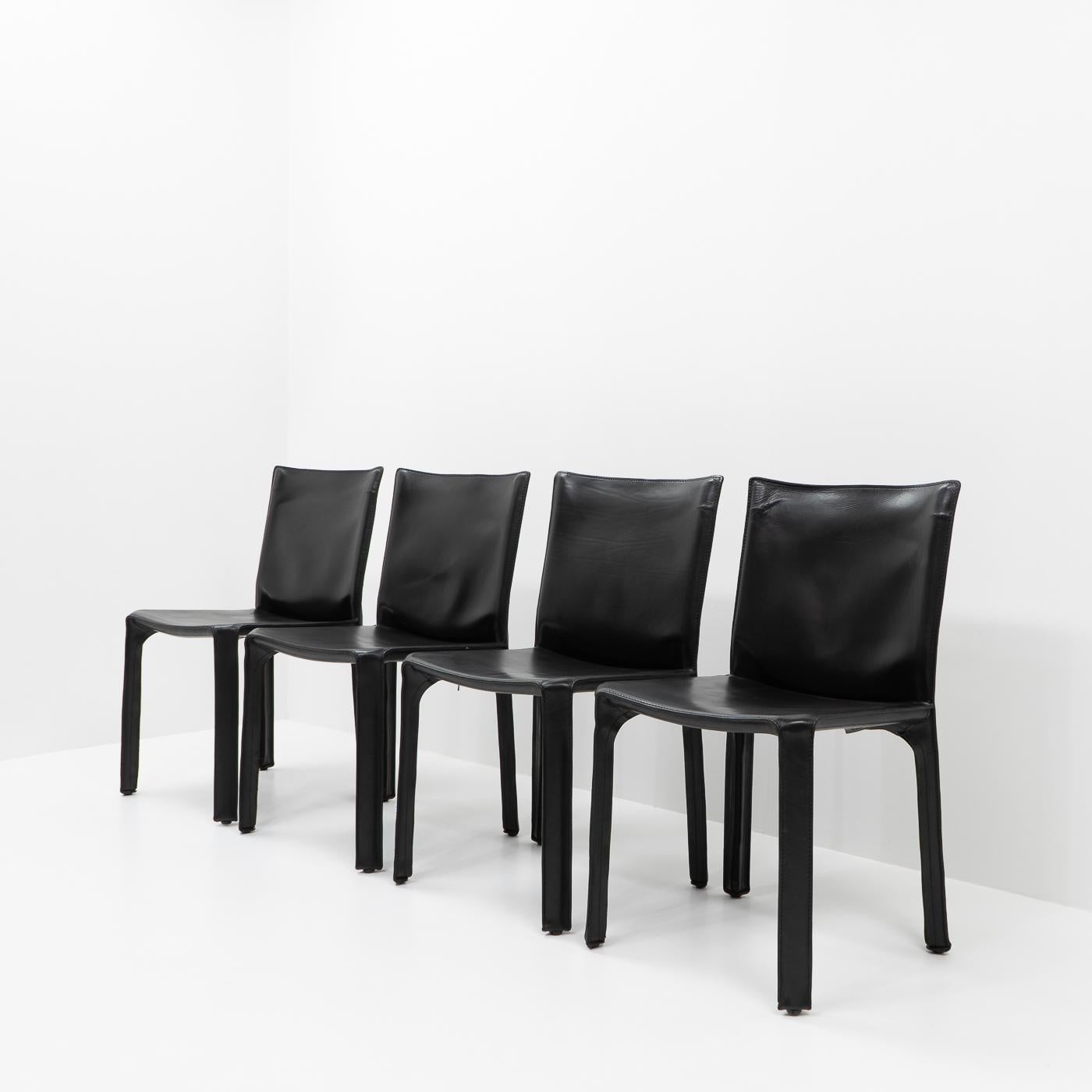 Cab 412 Chairs by Mario Bellini for Cassina, Set of 4 5