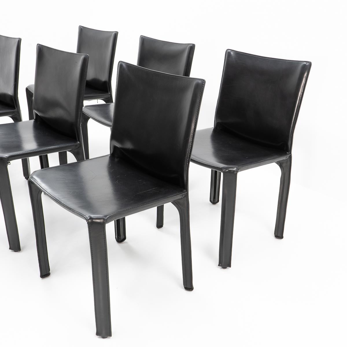 Cab 412 Chairs by Mario Bellini for Cassina, Set of 6 7
