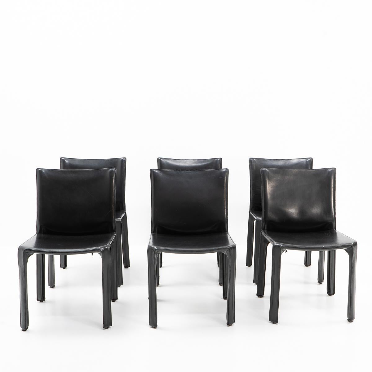 Cab 412 Chairs by Mario Bellini for Cassina, Set of 6 8