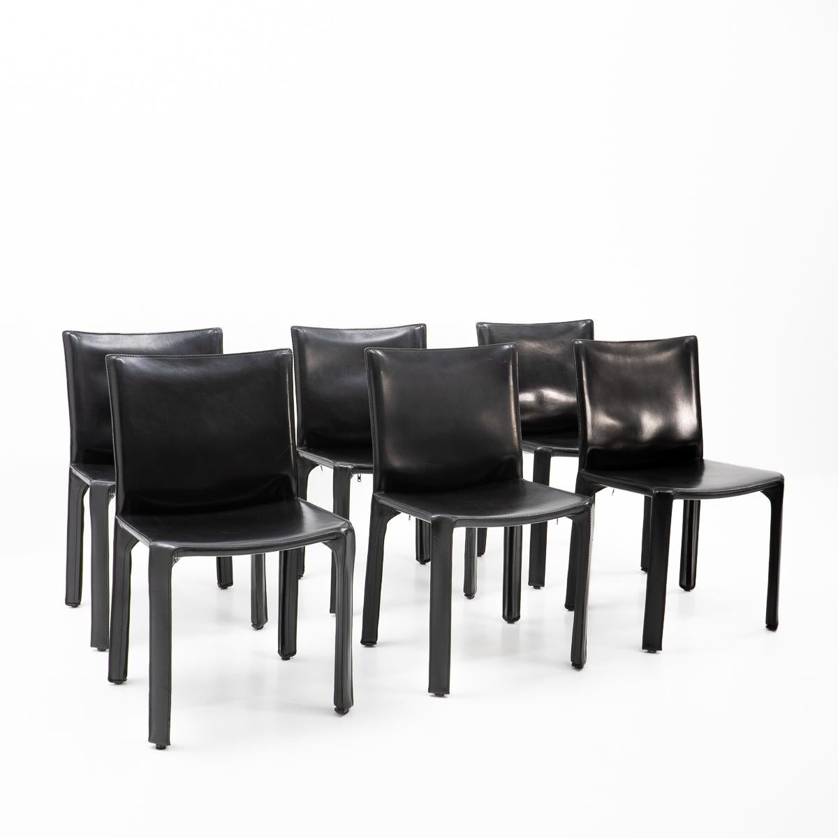 Cab 412 Chairs by Mario Bellini for Cassina, Set of 6 9