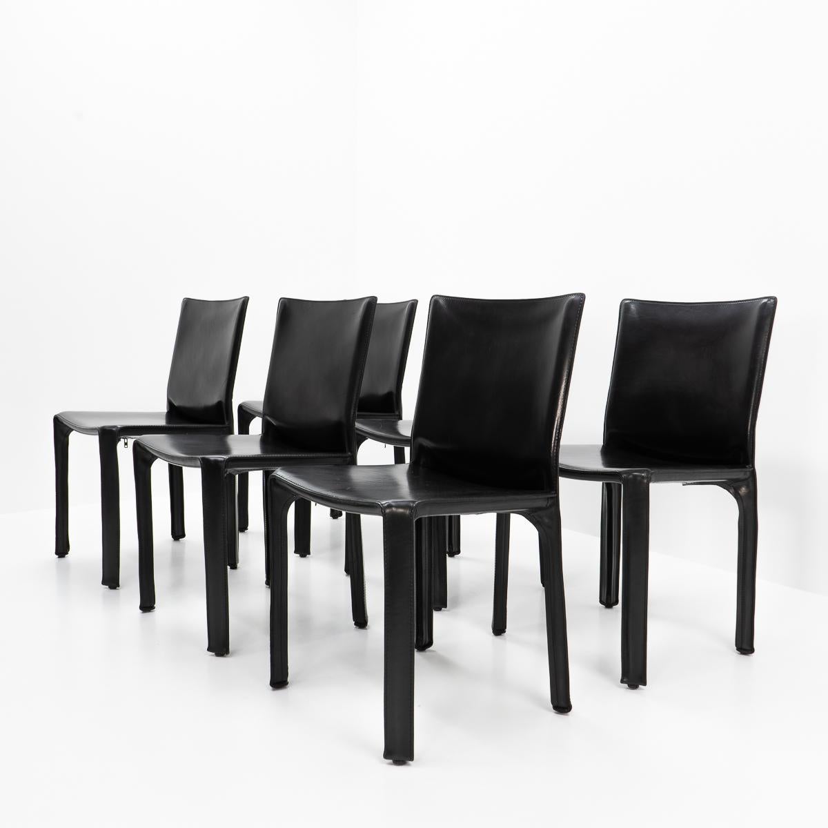Cab 412 Chairs by Mario Bellini for Cassina, Set of 6 10