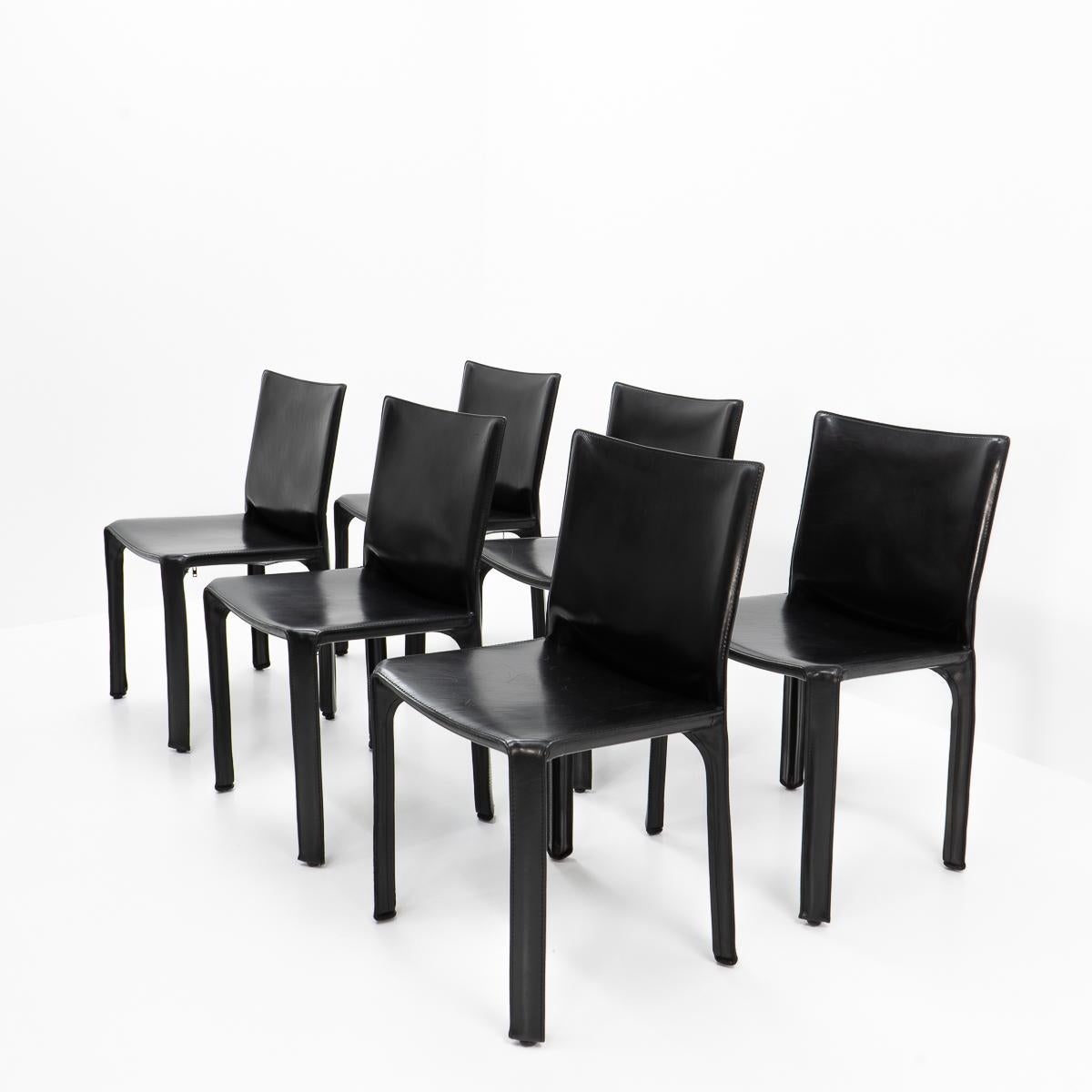 Cab 412 Chairs by Mario Bellini for Cassina, Set of 6 11