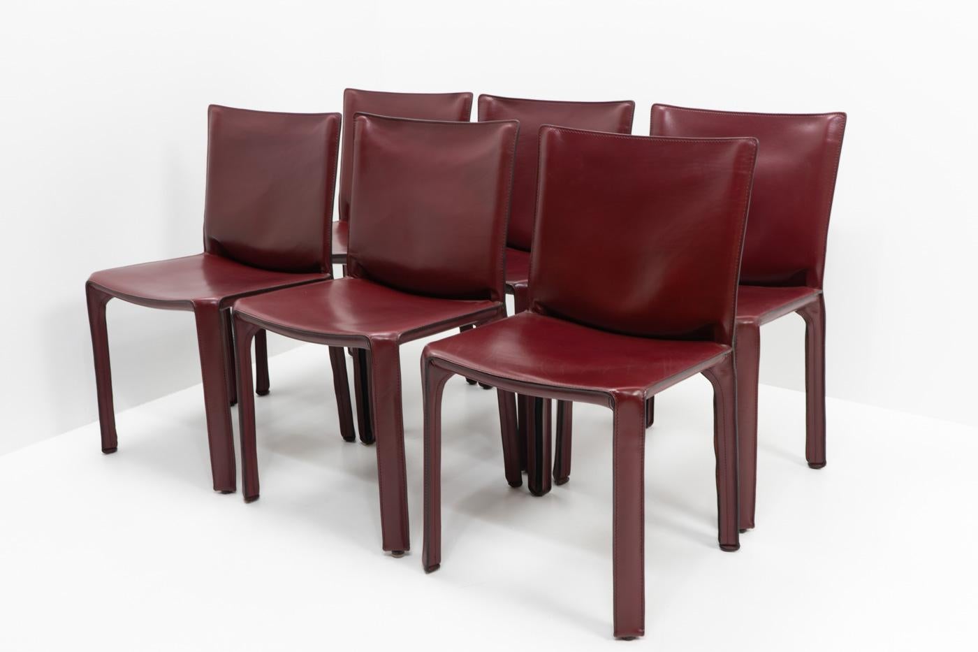 Mid-Century Modern Cab 412 Chairs by Mario Bellini for Cassina, Set of 6