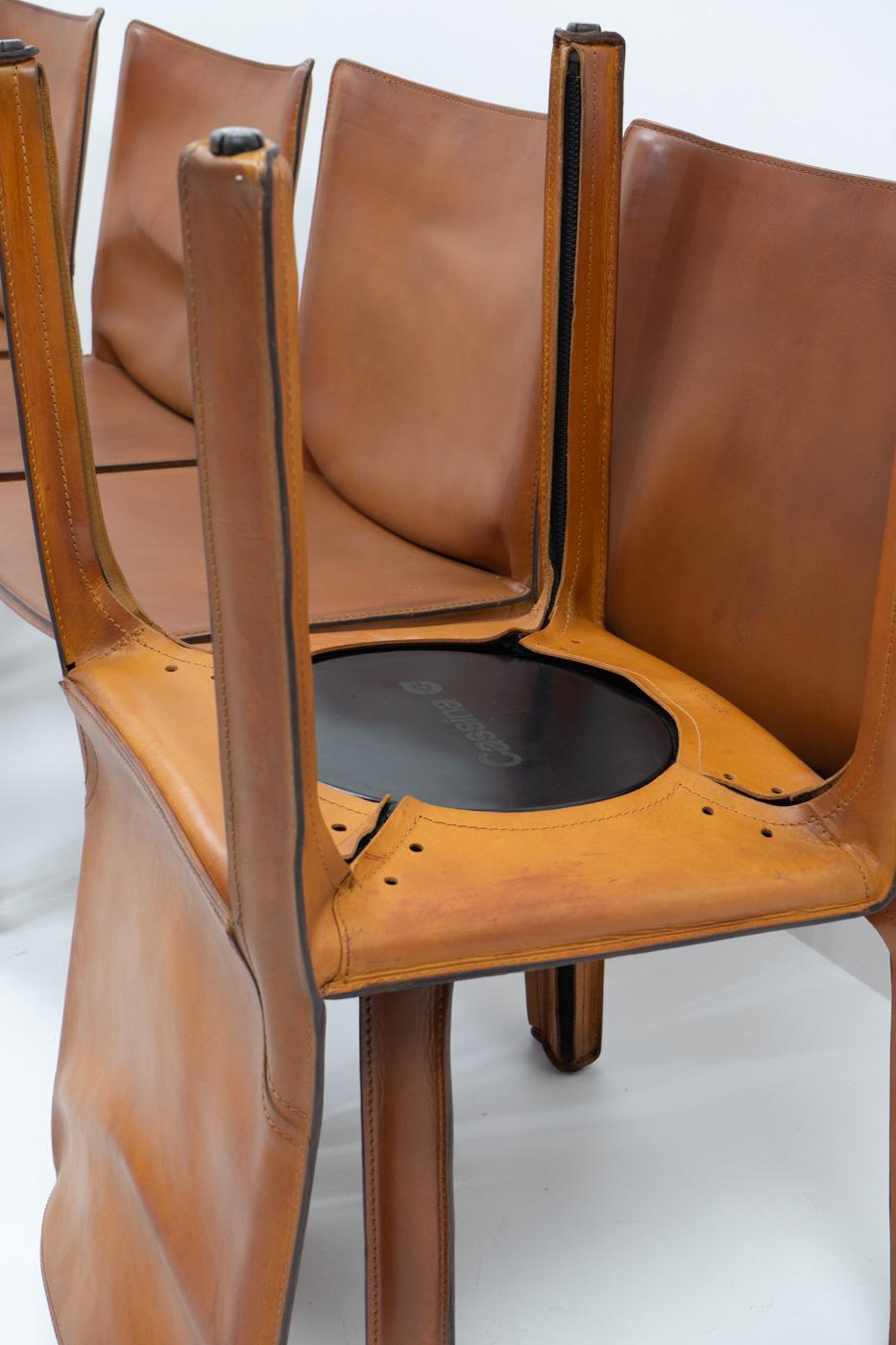 Italienisches Design Classic Cab 412 Stühle von Mario Bellini für Cassina, Sechser-Set 12