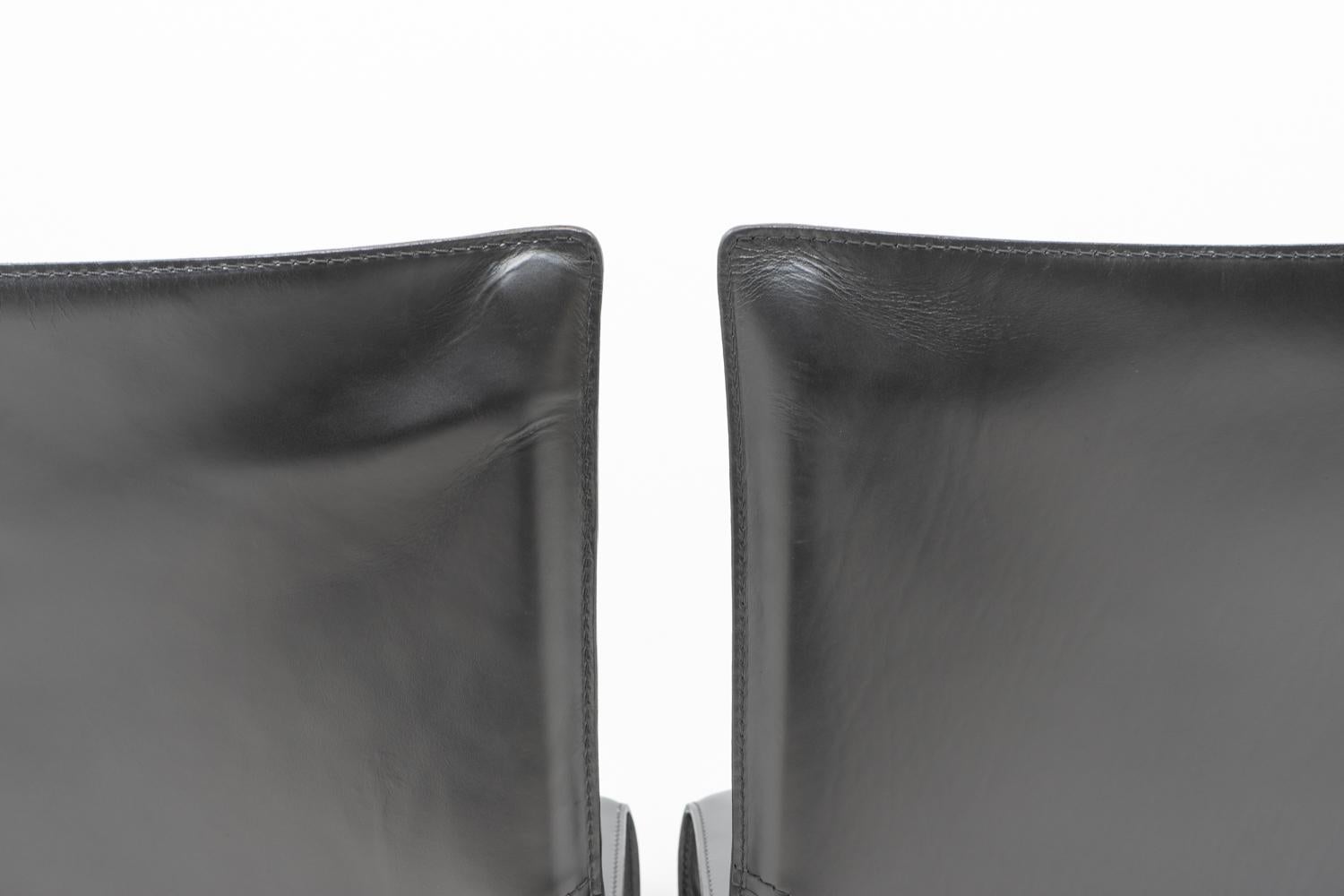 italien Chaises Cab 412 de Mario Bellini pour Cassina, ensemble de six pièces en vente