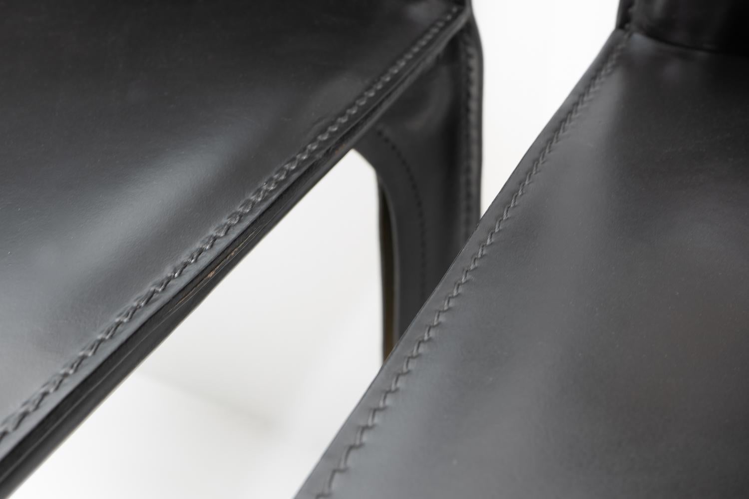 Métal Chaises Cab 412 de Mario Bellini pour Cassina, ensemble de six pièces en vente