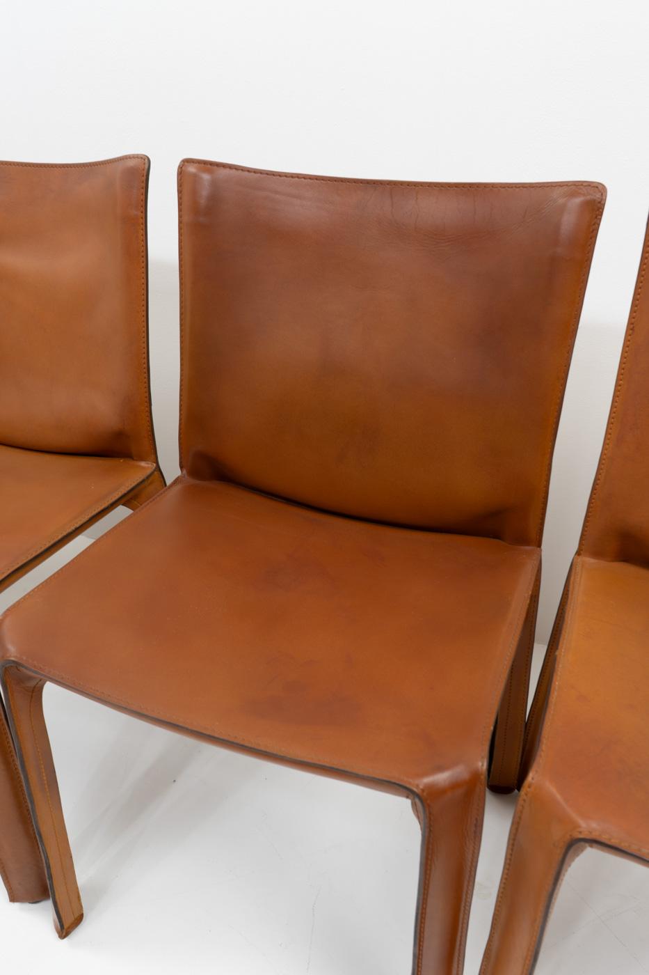 Italian Design Classic Cab 412 Chairs by Mario Bellini for Cassina, Set of Six 3