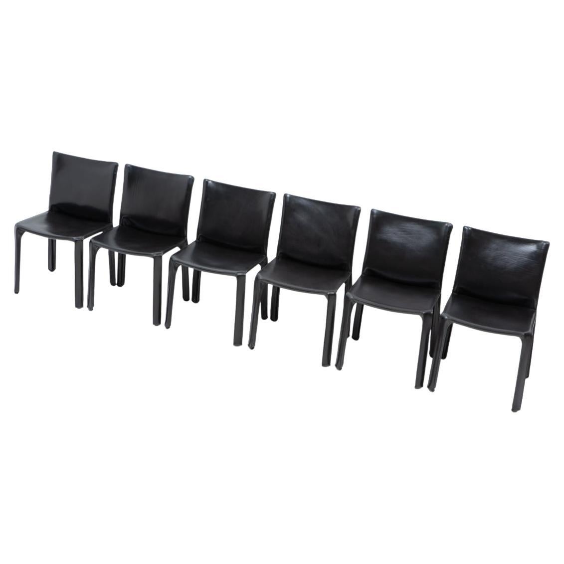 Cab 412 Chairs by Mario Bellini for Cassina, Set of Six
