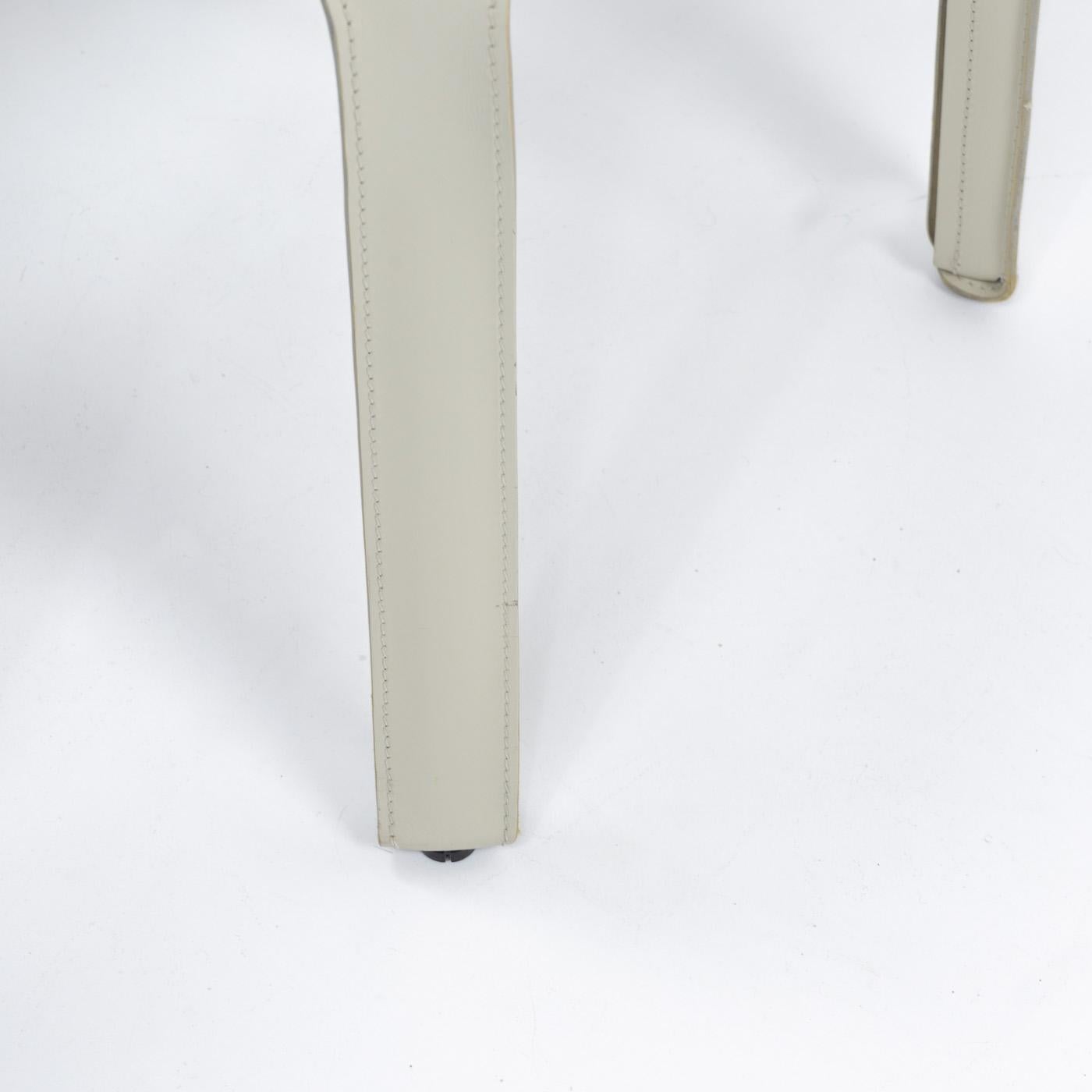 Cab 412 Chairs in Cream Leather by Mario Bellini for Cassina, Set of 4 For Sale 8