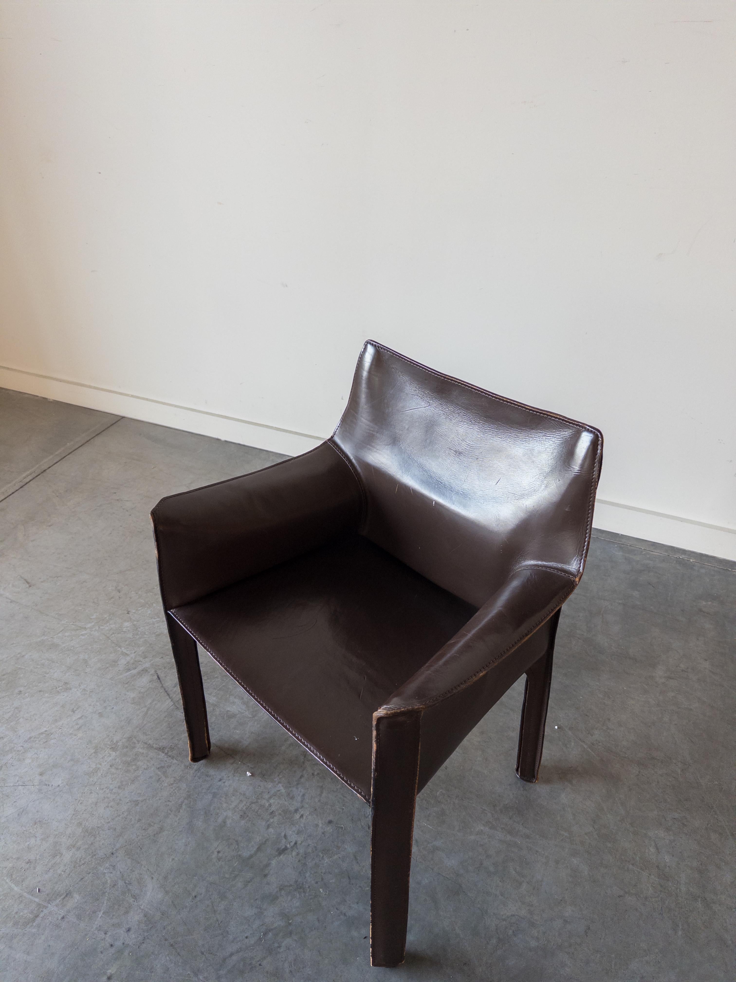 Mid-Century Modern CAB 413 Armchair by Mario Bellini for Cassina For Sale