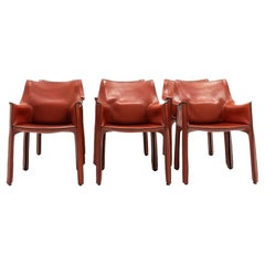 Vintage Cab 413 Armchairs by Mario Bellini for Cassina, Set of 6