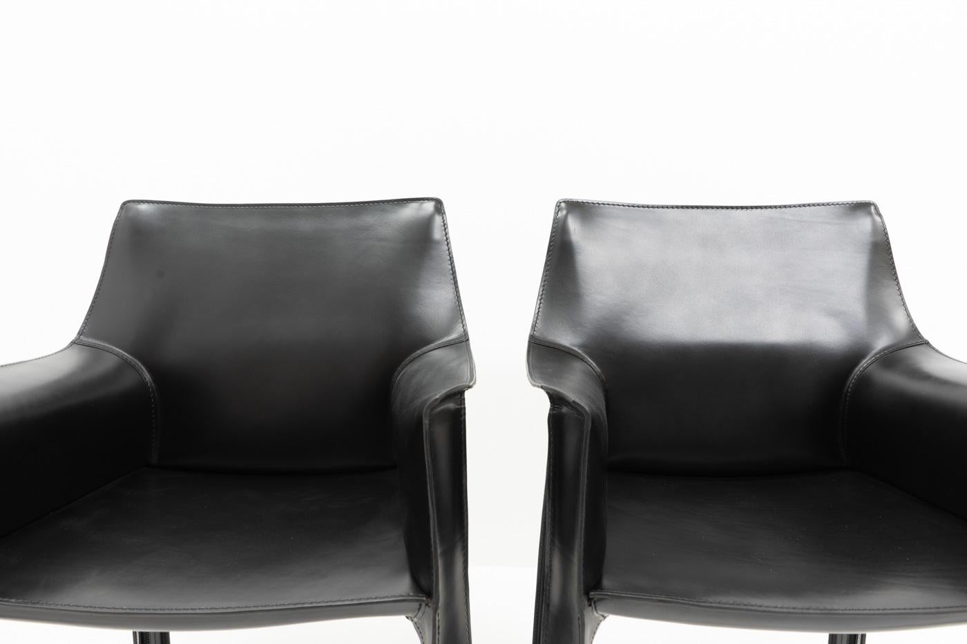 Contemporary Cab 413 Chairs by Mario Bellini for Cassina, 2000s