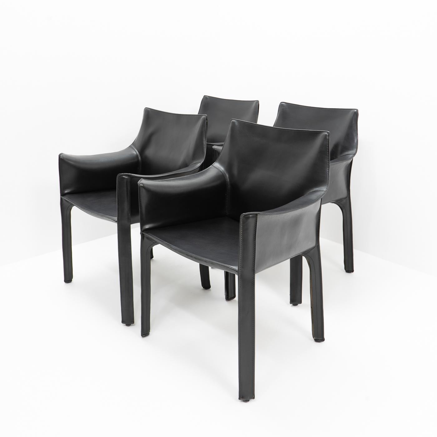Metal Cab 413 Chairs by Mario Bellini for Cassina, Set of 4