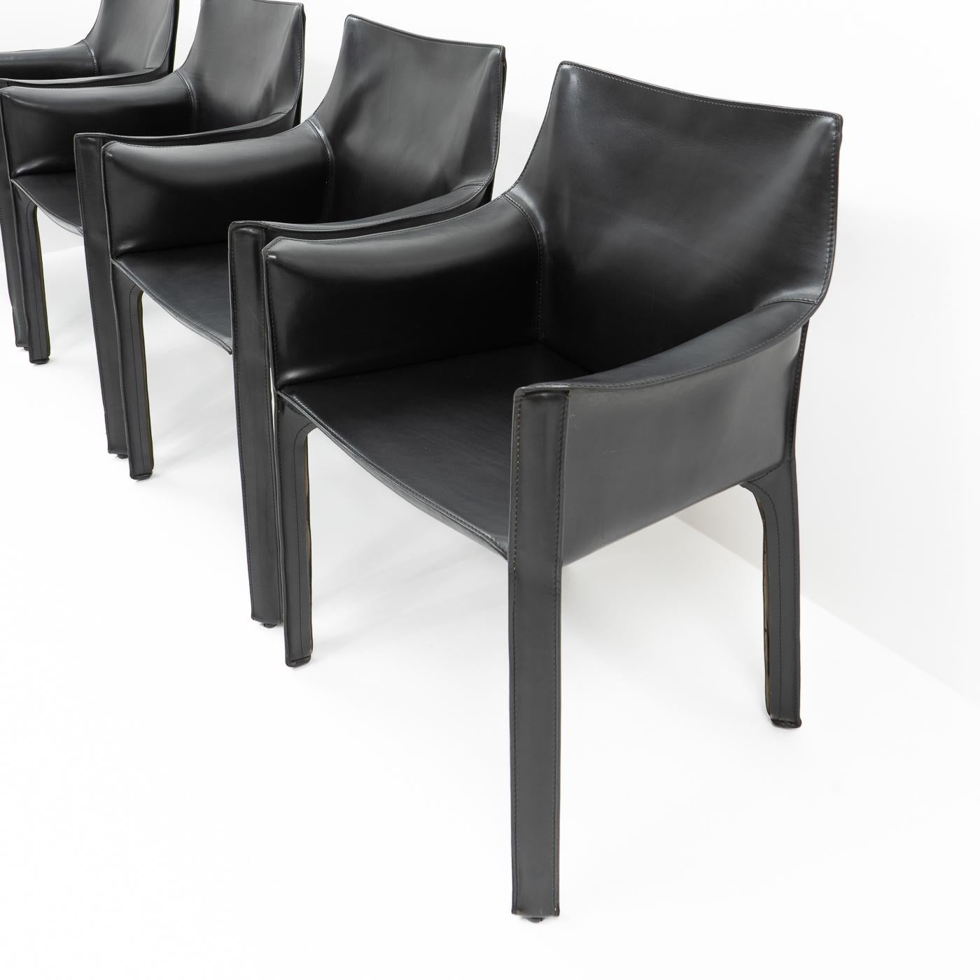 Cab 413 Chairs by Mario Bellini for Cassina, Set of 4 1