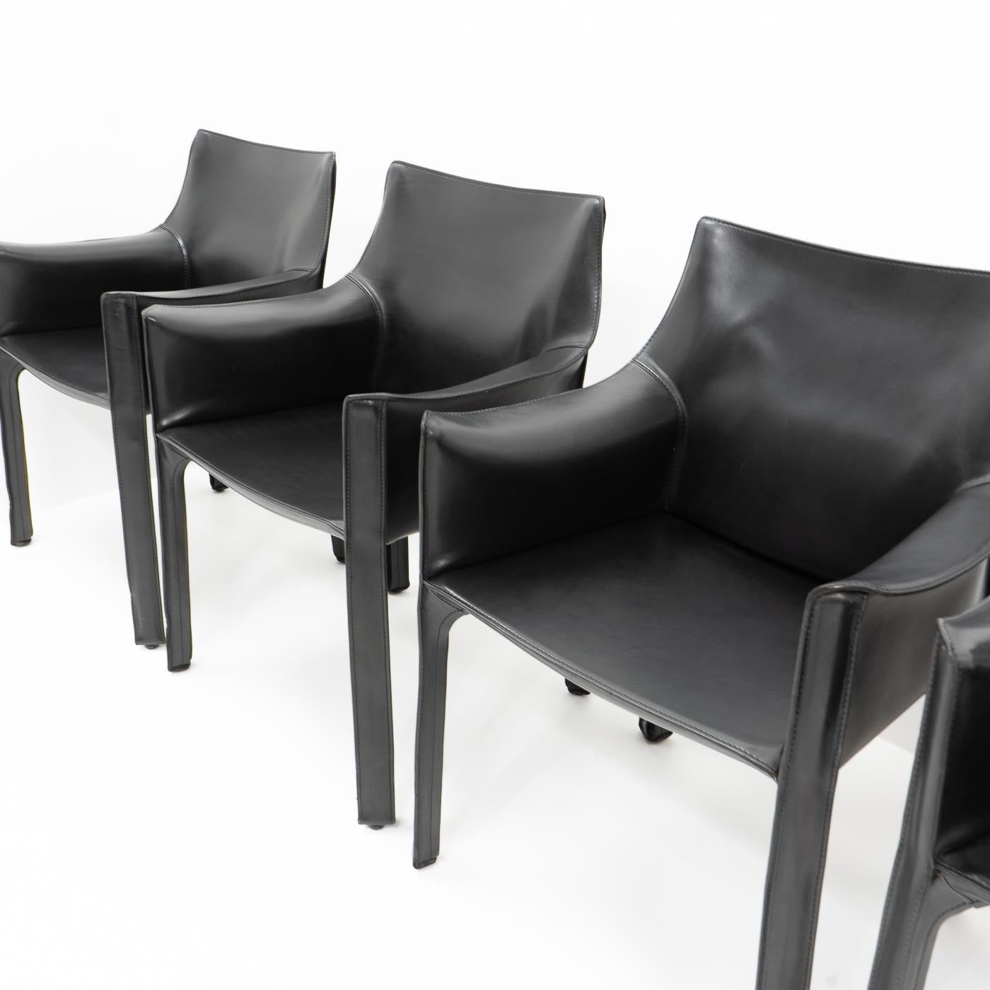 Cab 413 Chairs by Mario Bellini for Cassina, Set of 4 2