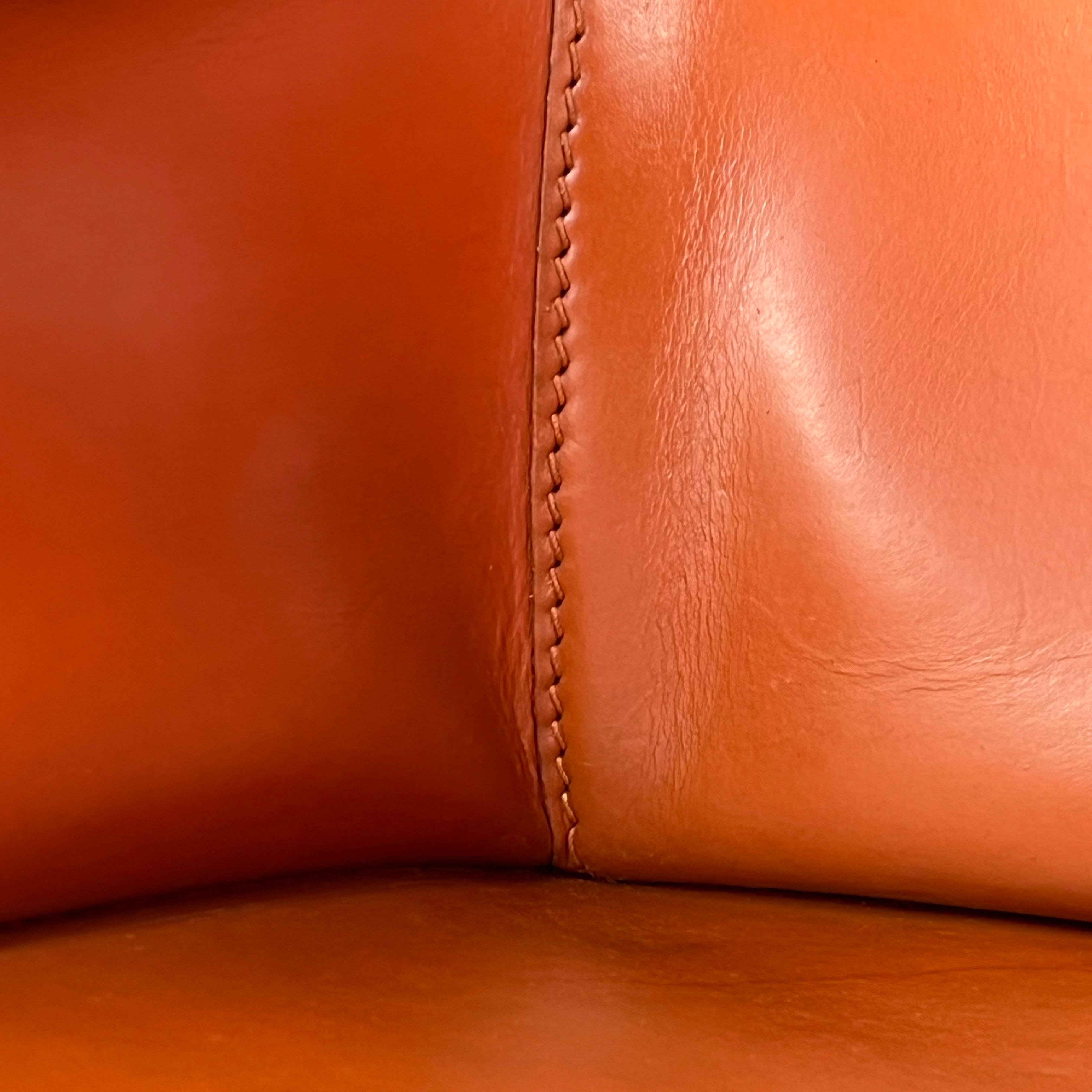 CAB 413 cognac leather armchair by Mario Bellini for Cassina, Italy 1970s For Sale 4