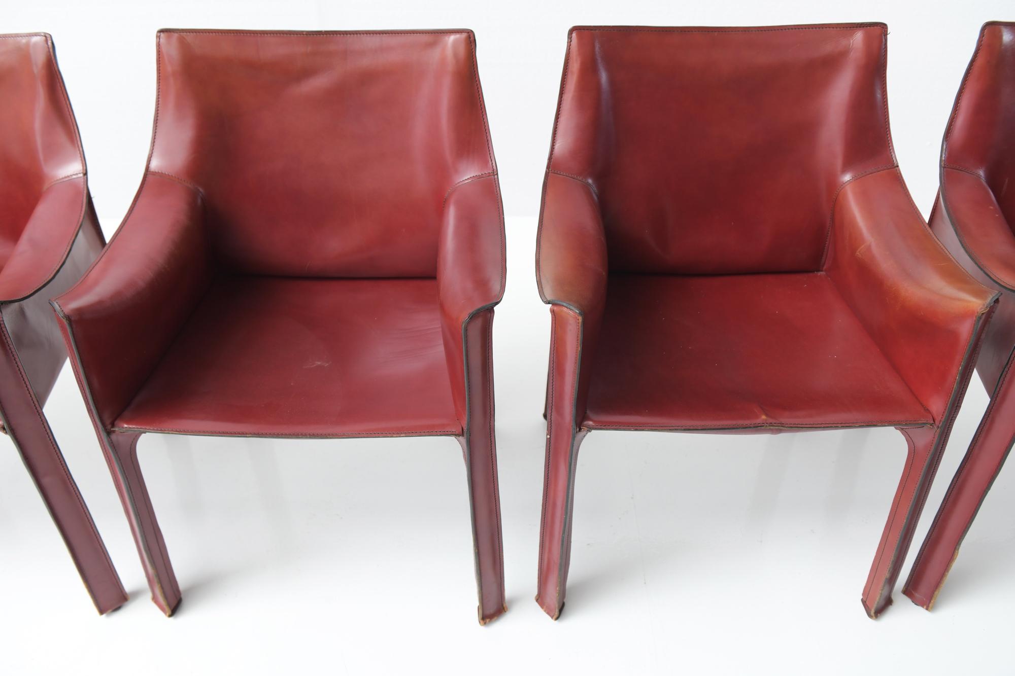 CAB 413 Dining Chairs, Mario Bellini, Cassina In Fair Condition In Buggenhout, Oost-Vlaanderen