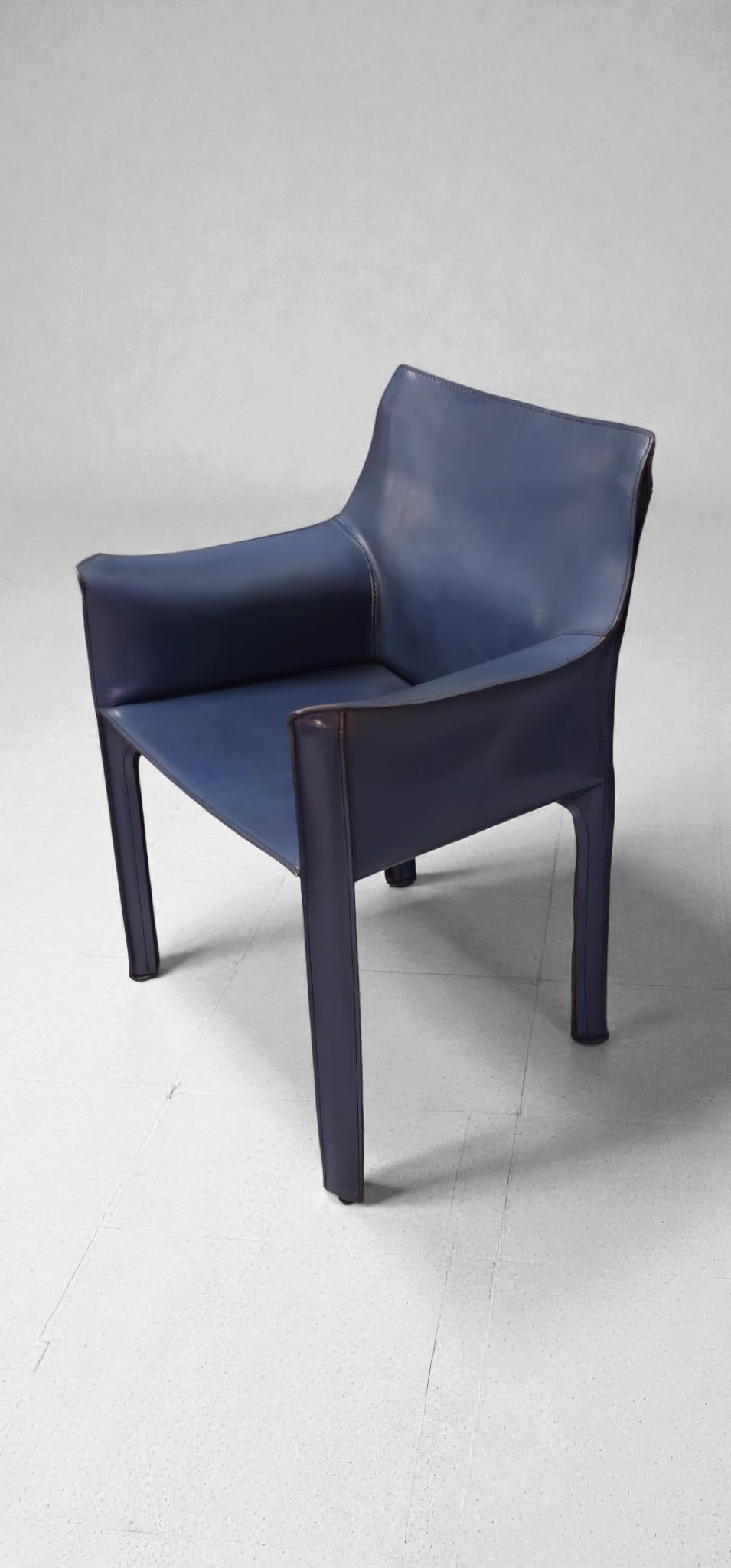 Cab 413 Sechser-Sessel aus mehrfarbigem Leder von Mario Bellini für Cassina im Angebot 13