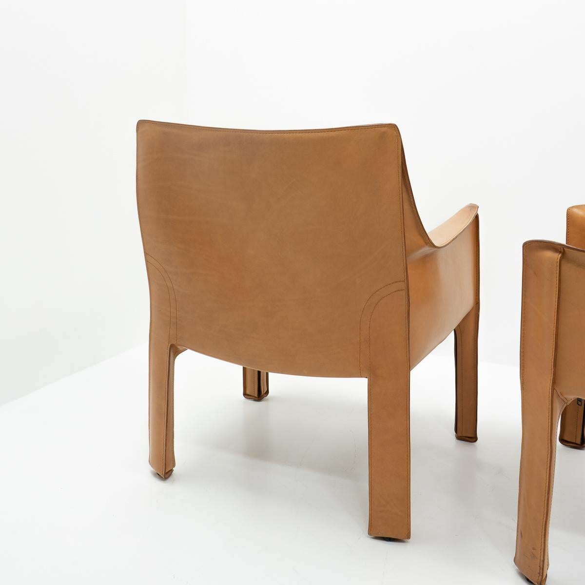 Cab 414 Armchairs by Mario Bellini for Cassina For Sale 8